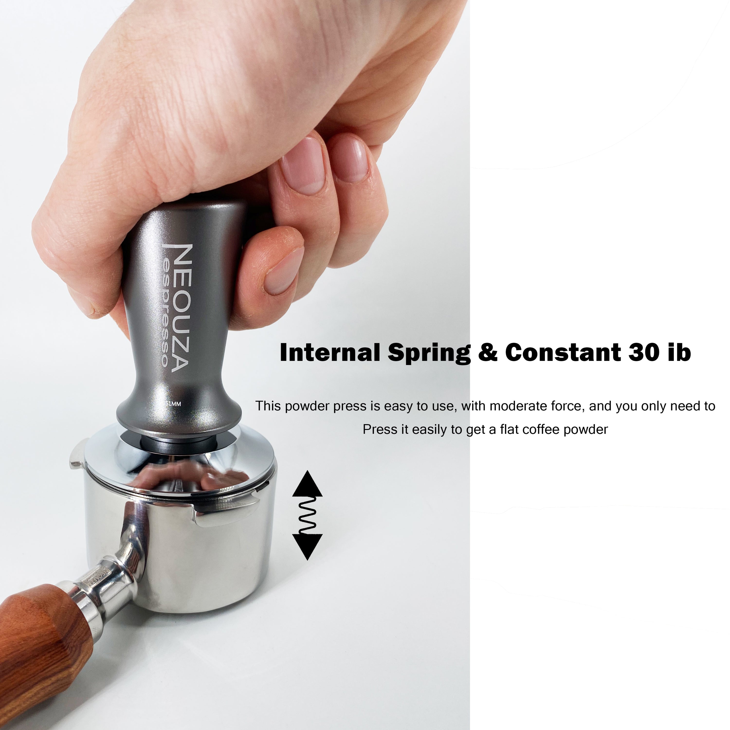 Calibrated Self-Leveling Espresso Tamper – Fits 51mm, 53mm, 58mm Portafilters