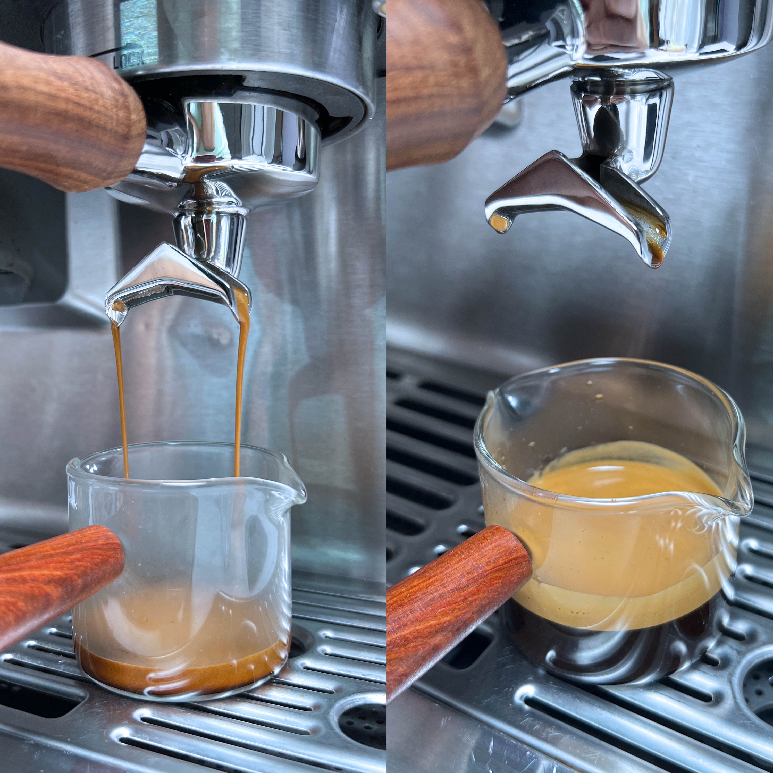 Portafiltro NEOUZA de 51 mm compatible con cafeteras espresso De'Longhi EC680/EC685/EC820/EC850/EC860/EC785/EC885 Cesta de acero inoxidable sin presión Dos caños