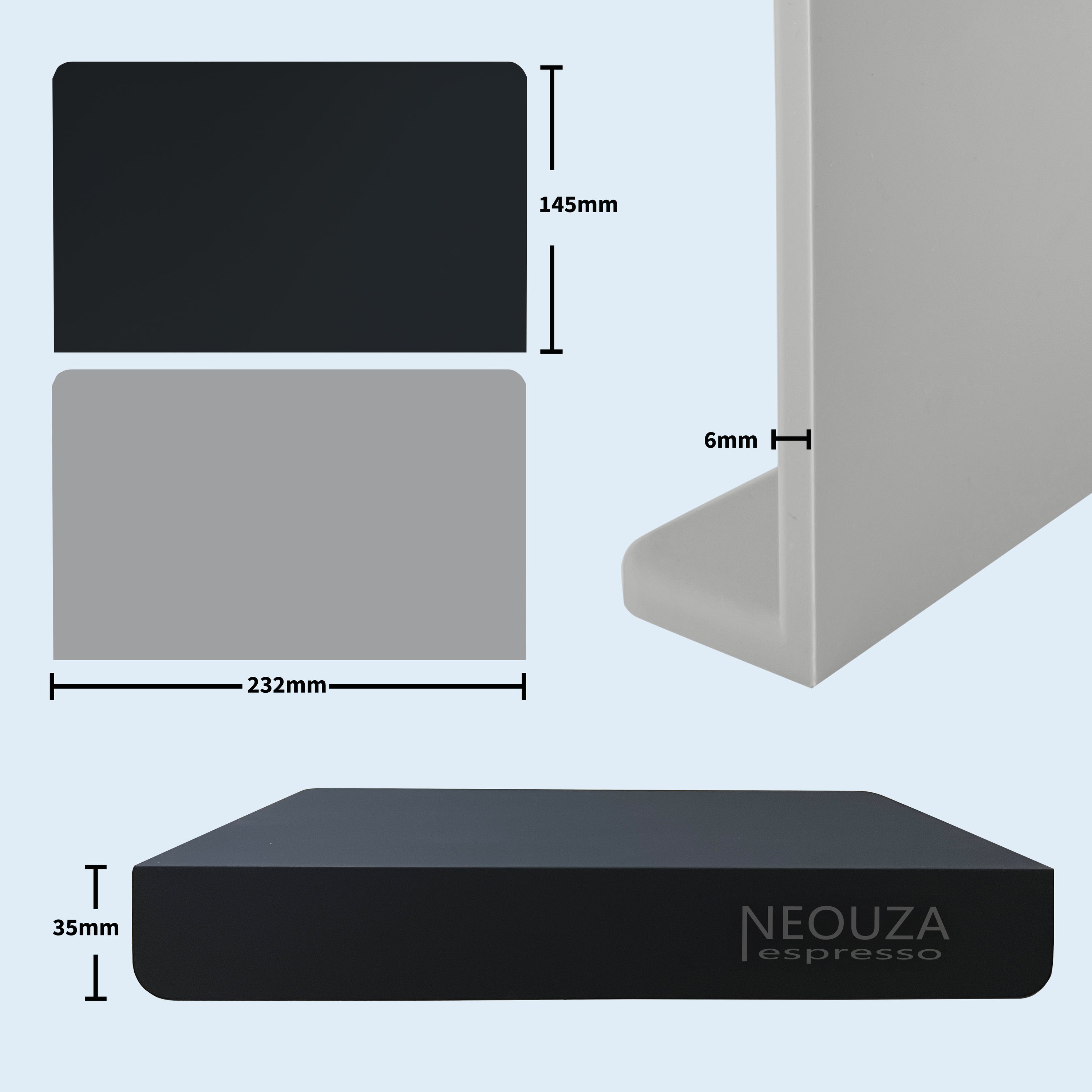 NEOUZA Espresso Tamper Mat, Coffee Corner Tamping Station, Silicone Food Grade Pad for Bottomless Portafilter Home Kitchen Office Bar Shop