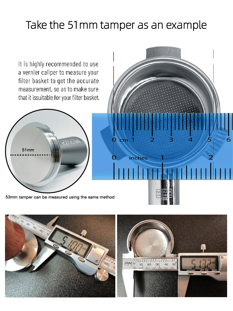 Calibrated Self-Leveling Espresso Tamper – Fits 51mm, 53mm, 58mm Portafilters