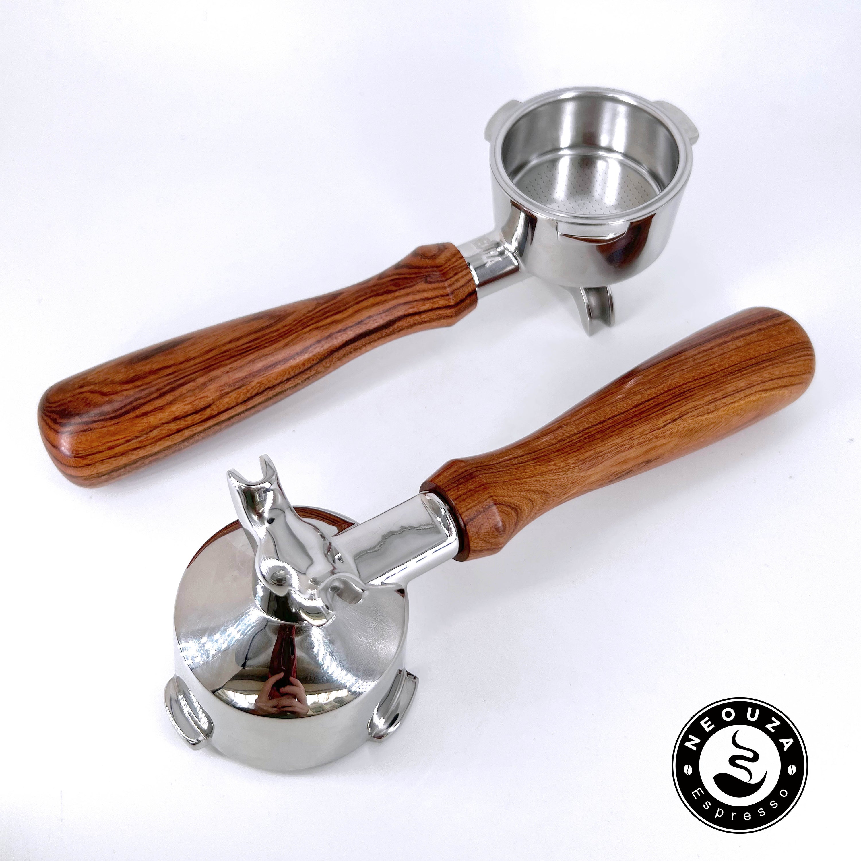 NEOUZA 51mm Portafilter with Two Spouts & Non-Pressurized Basket, Fits Donlim, Duchess, Giselle, Gevi & More, Stainless Steel