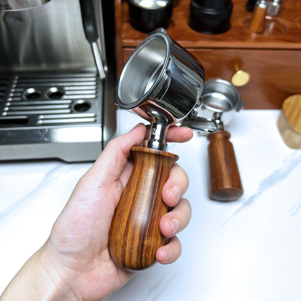 51mm Espresso Short Wooden Handle Portafilter - Compatible with De'Longhi Dedica, EC680, EC685, EC695, EC785, EC820, EC850, EC860 & Oster Nova PrimaLatte Coffee Machines - NEOUZA Official Website