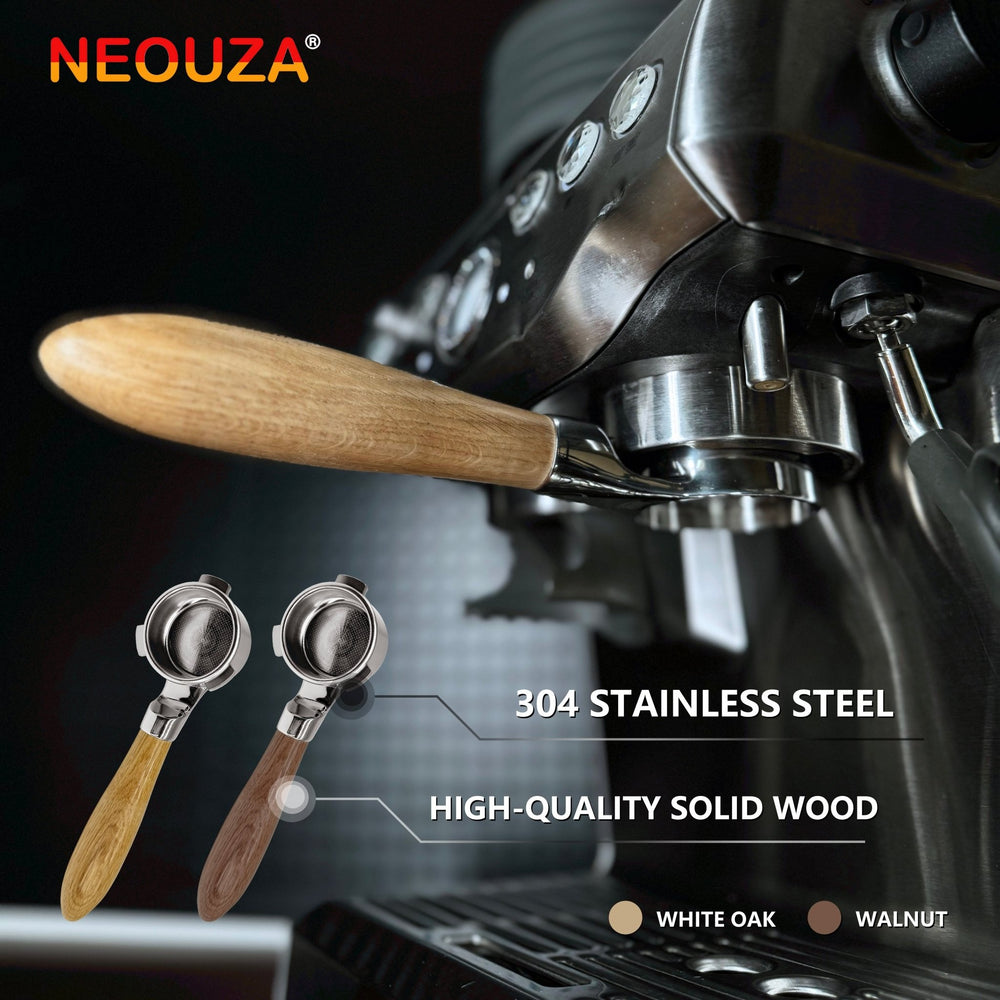 NEOUZA 54mm Bottomless Portafilter, Flat Base for Stability, Compatible with Breville 870/875/878/880 Coffee Machines, 304 Stainless Steel - NEOUZA Official Website