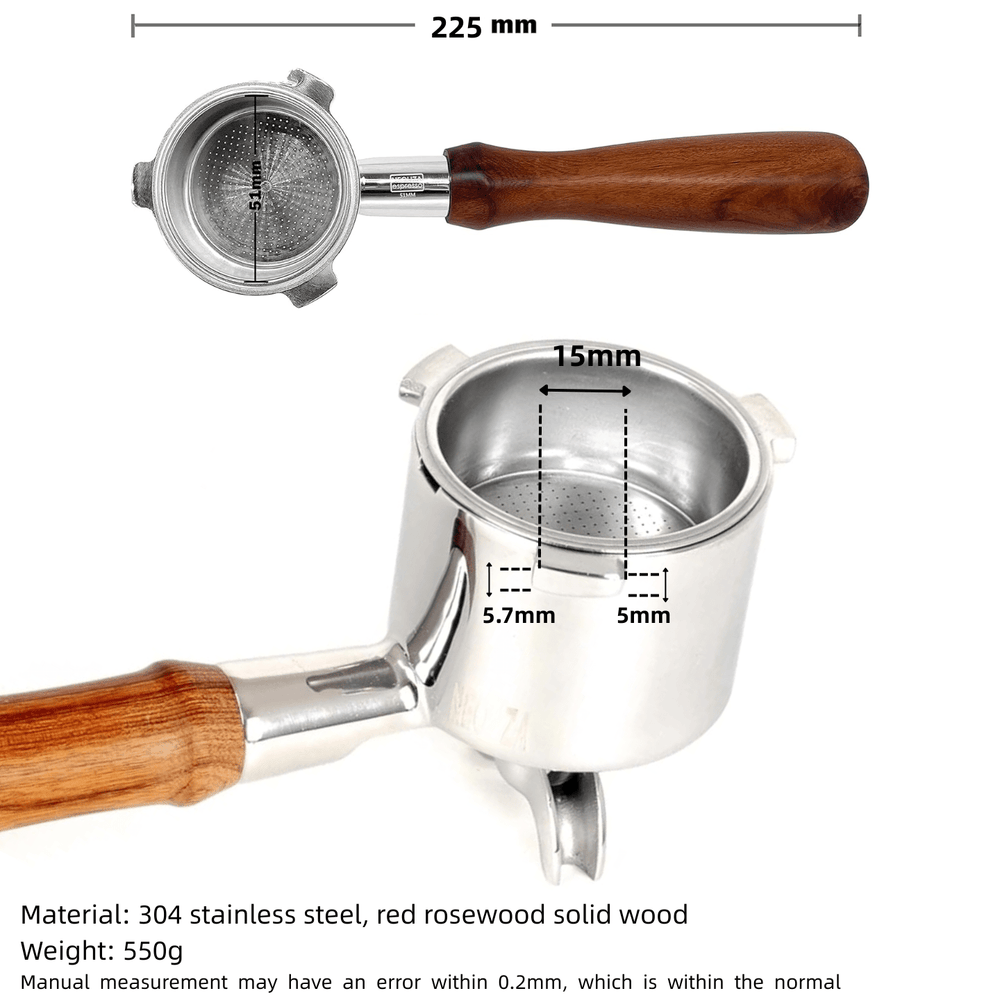 NEOUZA 51mm Espresso Portafilter with Double Spouts Compatible with Delonghi La Specialista EC9155/9255/9335/9355/9665/9865/9555, 304 Stainless Steel - NEOUZA Official Website