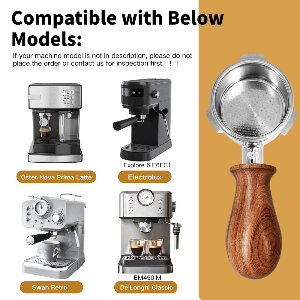 NEOUZA 51mm Portafilter for Donlim,Duchess,Petrus,Baumann,Giselle Coffee Machines with Stainless Steel Replacement Filter Basket Wooden Handle - NEOUZA Official Website