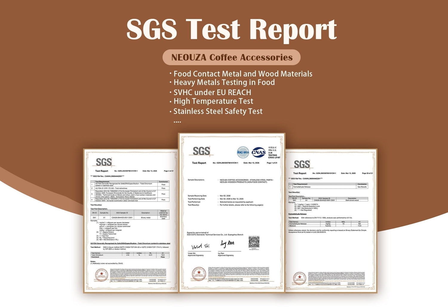 NEOUZA Products Pass SGS International Safety Testing
