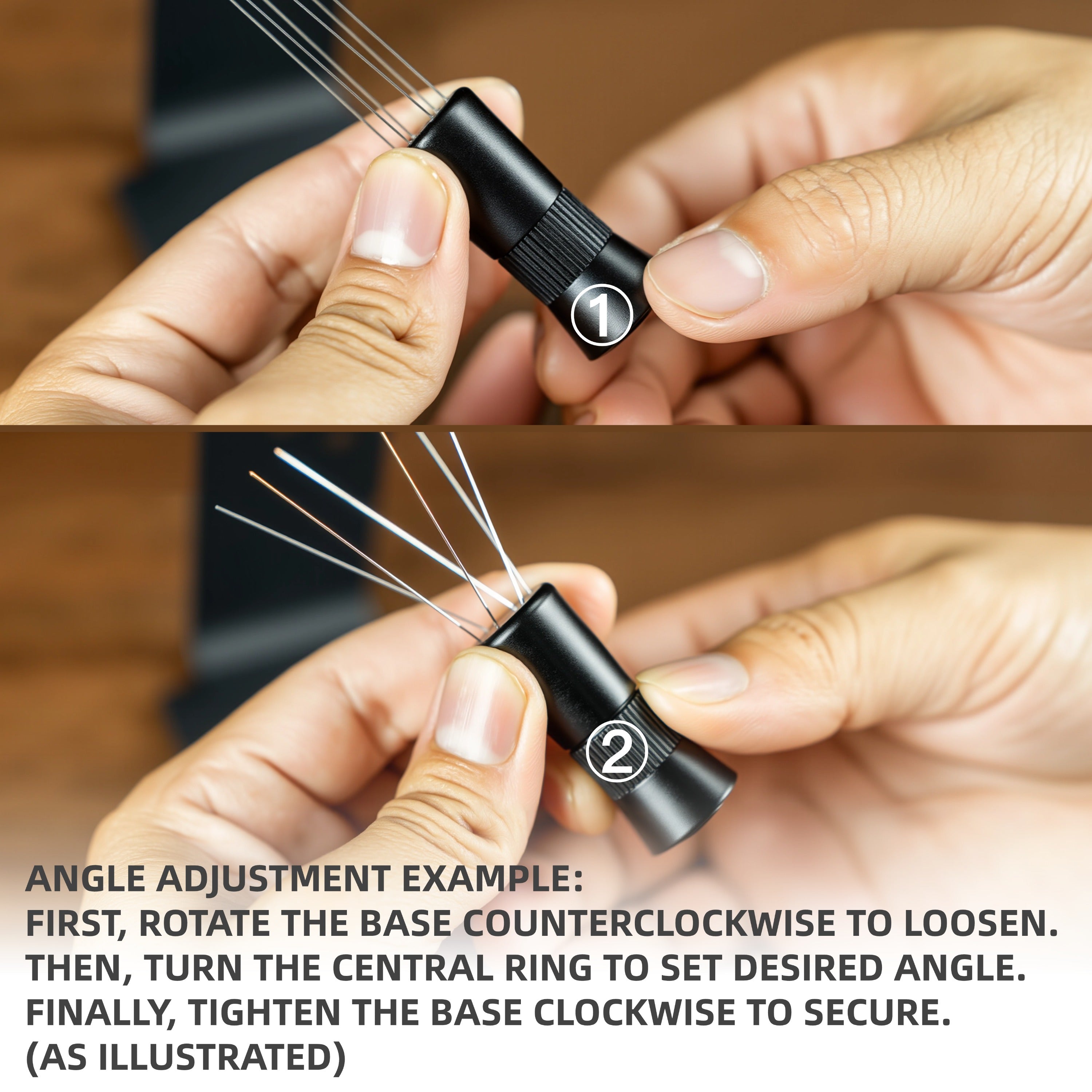 NEOUZA Adjustable Powder Needle comes with a magnetic absorber bracket to evenly distribute the powder with WDT tool for easy stirring