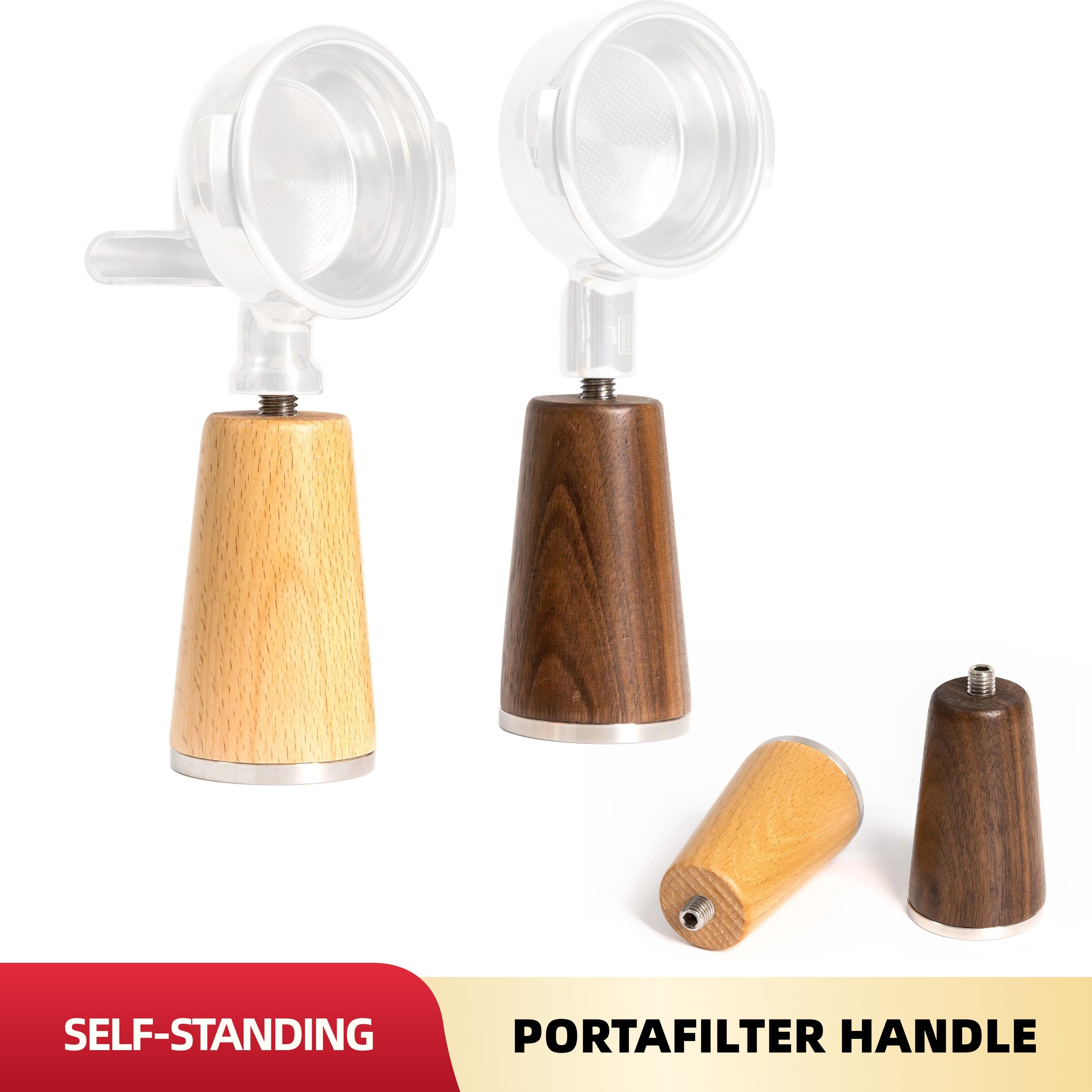 Mango de madera independiente NEOUZA M10 para portafiltros de cafeteras exprés, accesorios para cafeteras