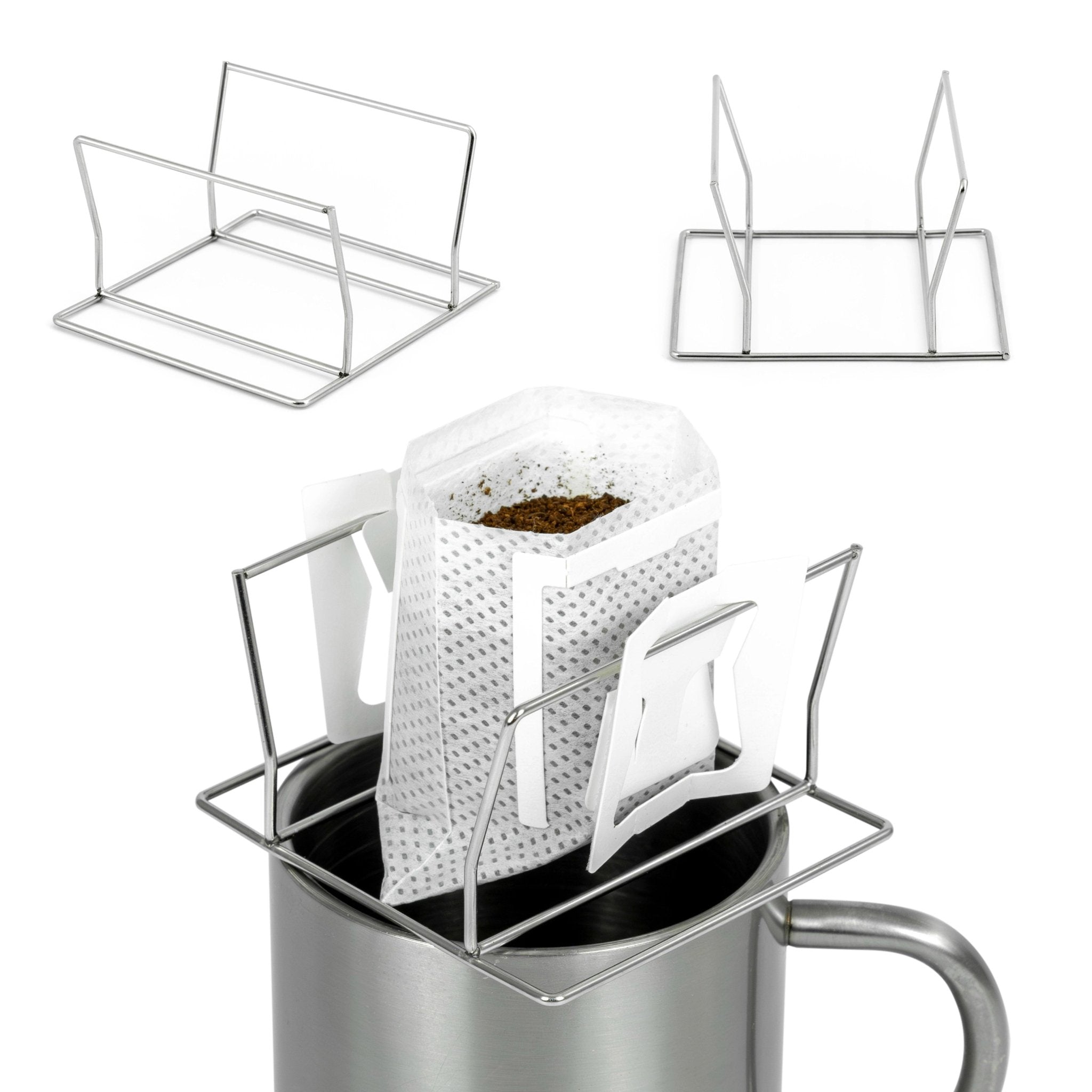 NEOUZA Bamboo & Stainless Steel Coffee Drip Filter Bag Holder, 2-in-1 Drip Bag Holder & Pour-Over Dripper, Compact for Travel Home Brewing Multifunctional Coffee Stand - NEOUZA Official Website