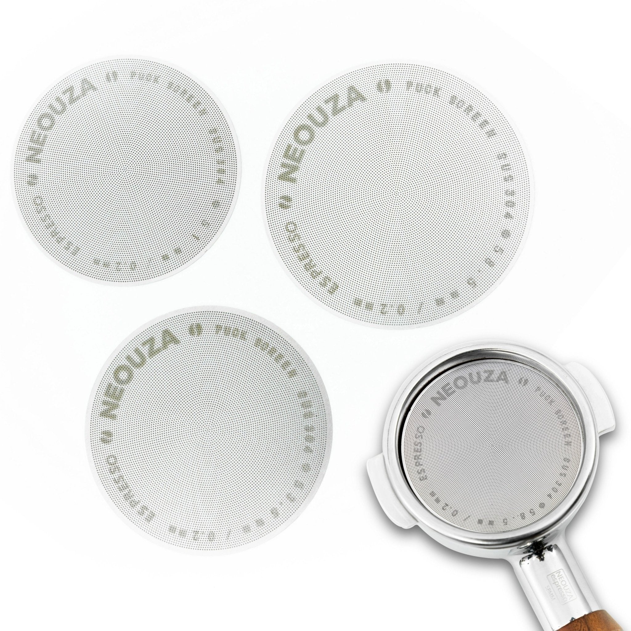 NEOUZA 51/53/58mm Espresso Puck Screen, 0.2mm Ultra Thin Coffee Filter, 304 Stainless Steel Reusable Mesh for Portafilter Basket, No Coffee Dose Reduction - NEOUZA Official Website