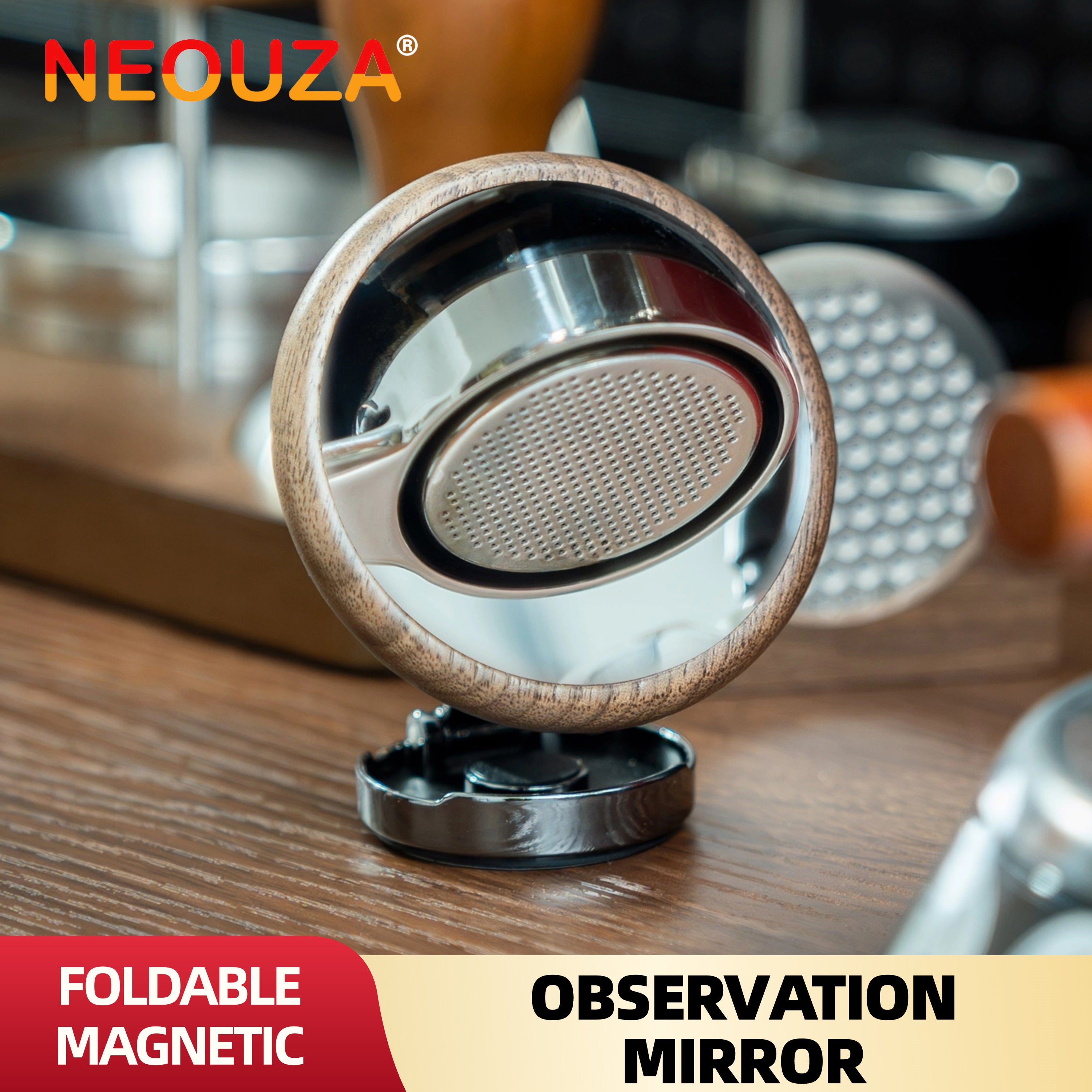 NEOUZA Espresso Shot Mirror for Flair Espresso Maker & Bottomless Portafilter | Multi-Angle Adjustable | Detachable Mirror | Optimal Espresso Extraction Observation