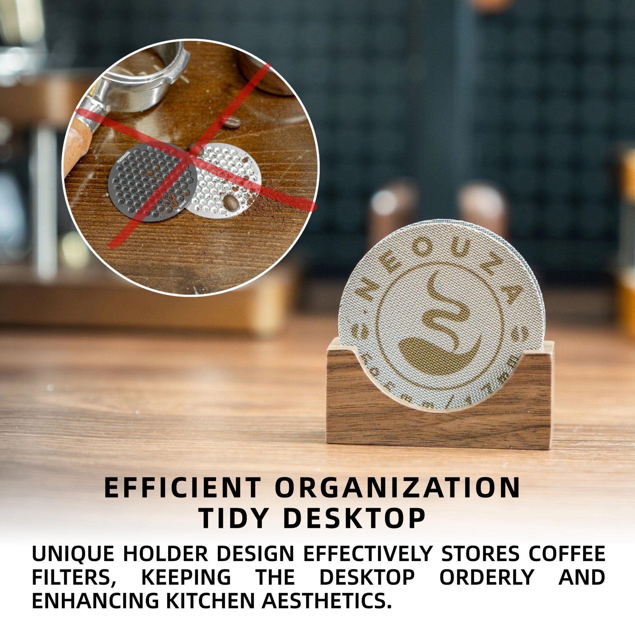 Coffee Puck Screen Stand with 2Pcs 51/53/58mm Reusable Espresso Filter - NEOUZA Official Website