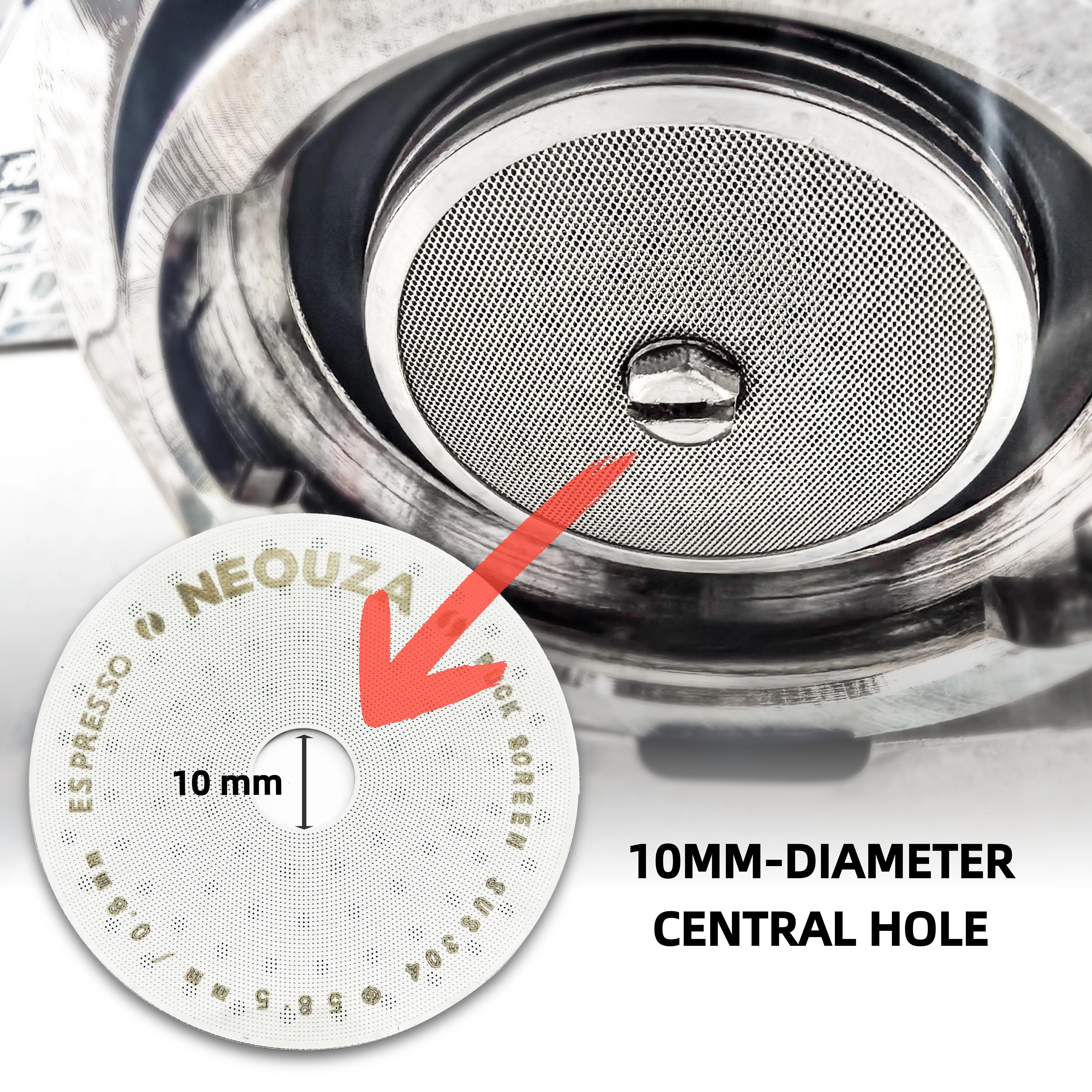 NEOUZA V3 Espresso 58mm Puck Screen with Round Hole in The Middle