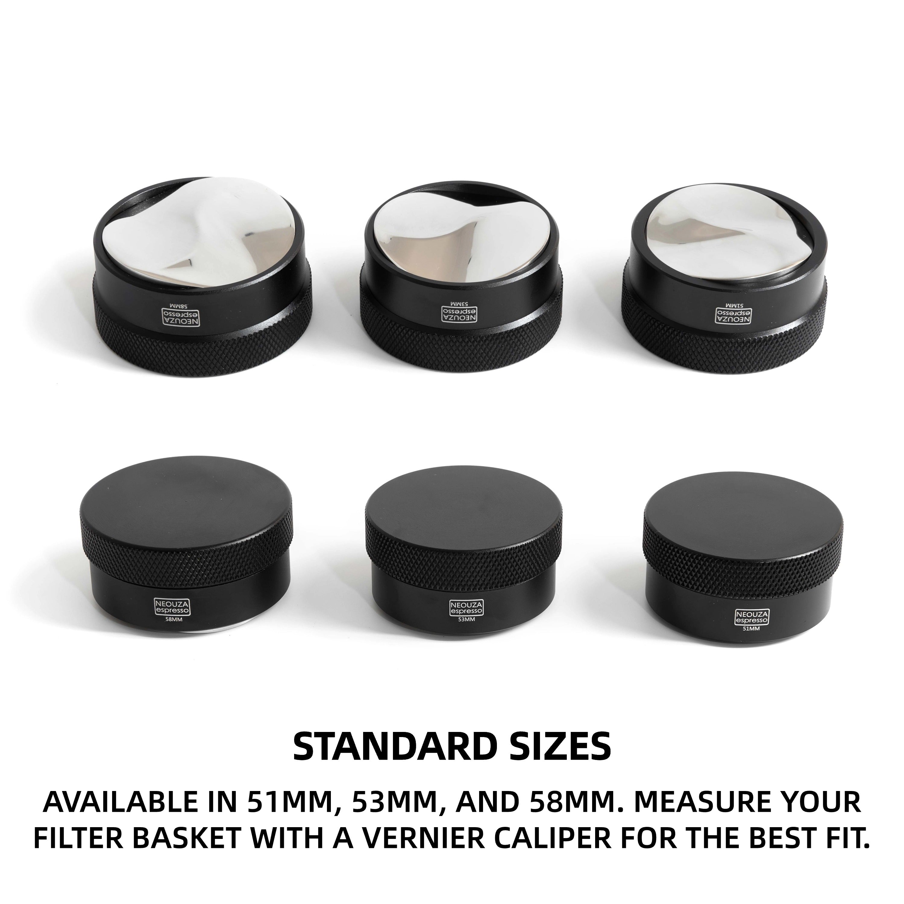 NEOUZA Coffee Gravity Adaptive Distributor for Espresso Portafilter, 51mm,53mm,58mm, Auto Leveling Distributor, Leveler with S-Shaped Base