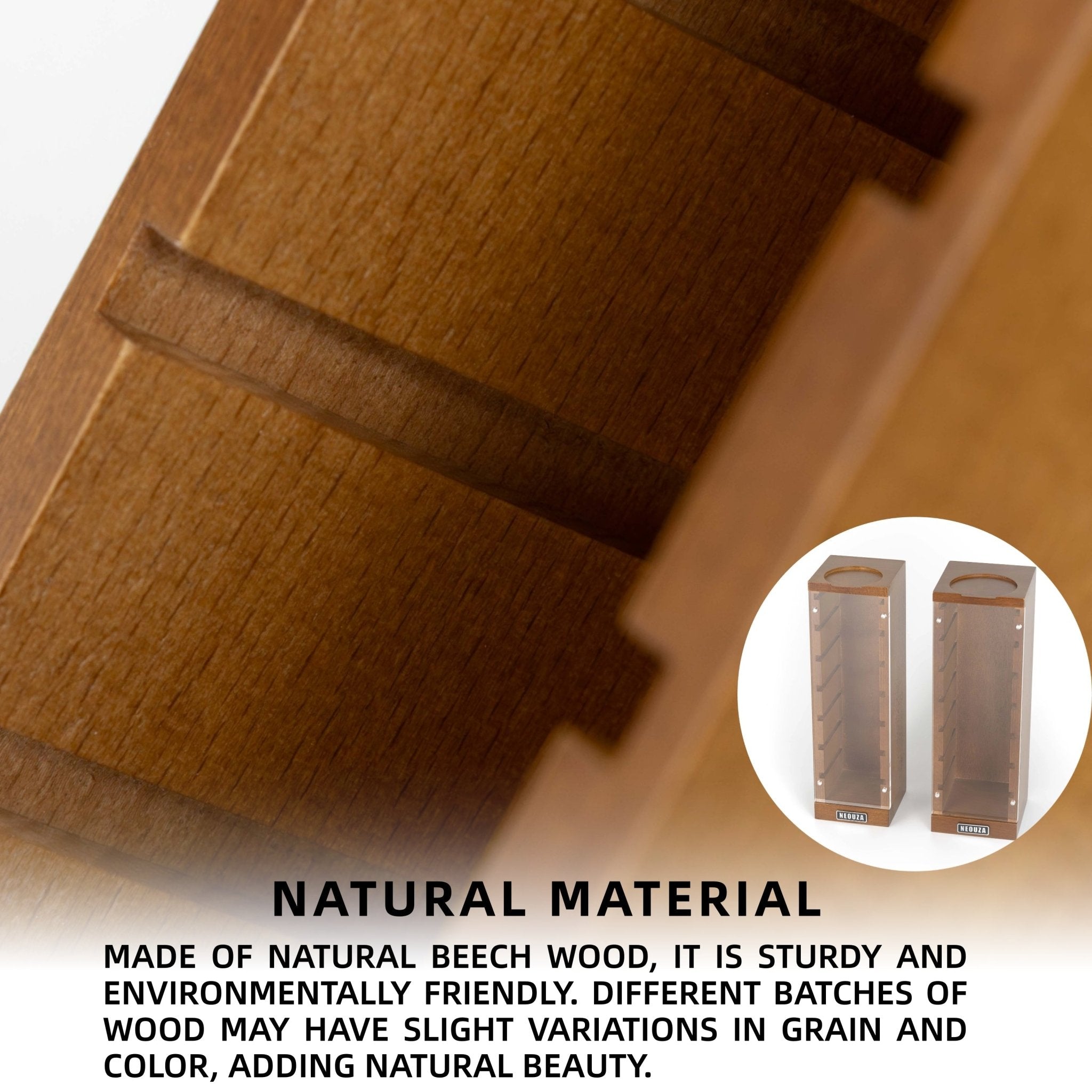 NEOUZA Espresso Filter Basket Stand for Filter Basket & Puck Screen, Holds Up to 7 Baskets, Removable Door, Beech Wood - NEOUZA Official Website
