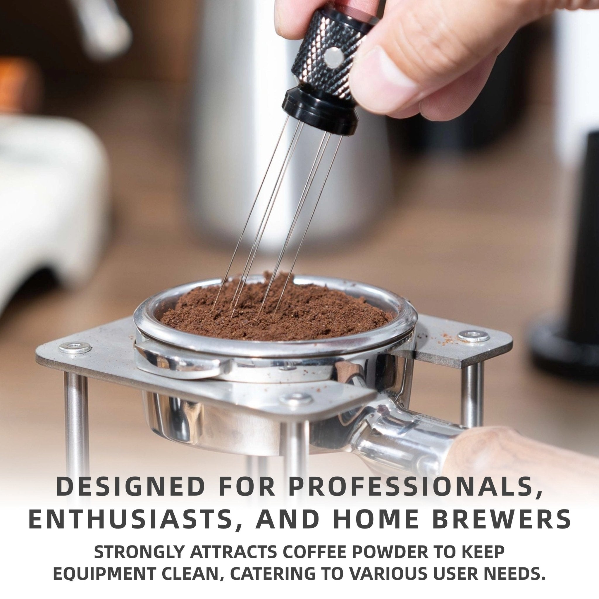 NEOUZA Coffee WDT Distribution Tool Accessories, Aluminum Handle, Built-in Magnet Design,0.4mm 6 Stainless Needles - NEOUZA Official Website