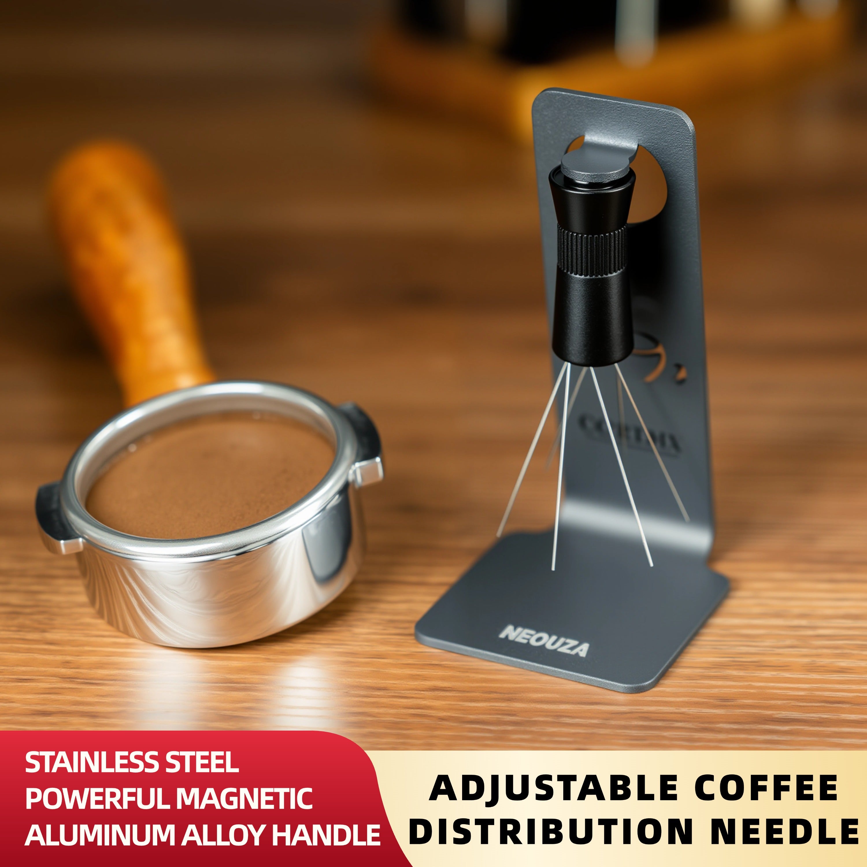 NEOUZA Adjustable Powder Needle comes with a magnetic absorber bracket to evenly distribute the powder with WDT tool for easy stirring