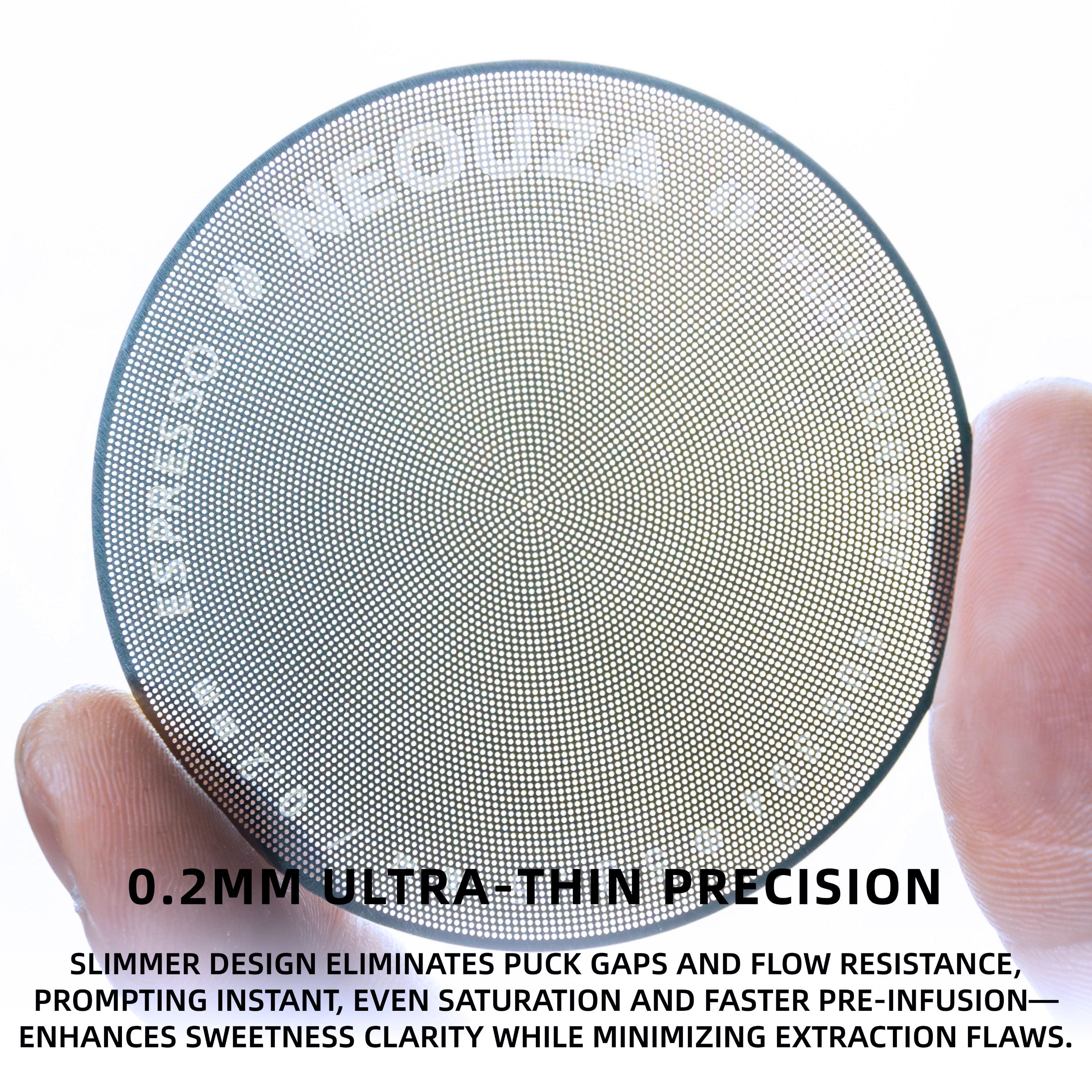 NEOUZA 51/53/58mm Espresso Puck Screen, 0.2mm Ultra Thin Coffee Filter, 304 Stainless Steel Reusable Mesh for Portafilter Basket, No Coffee Dose Reduction