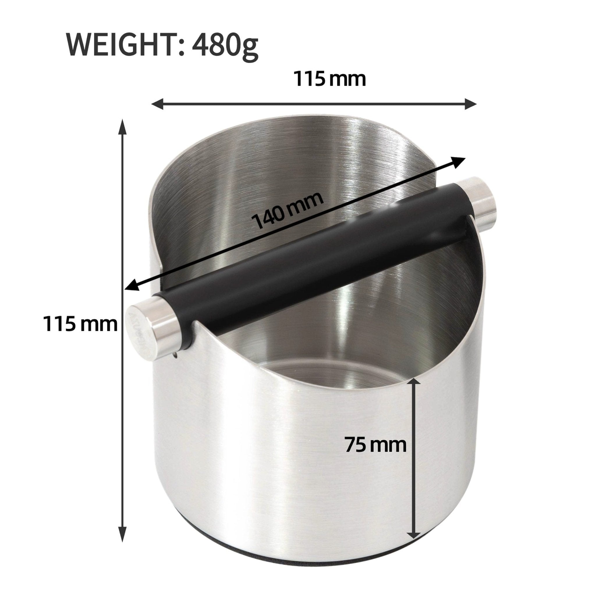 NEOUZA Heavy Duty Stainless Steel Knock Box, Large Capacity Coffee Grounds Dump Bin, Barista Grade, Shock-Absorbent with Removable Bar - NEOUZA Official Website