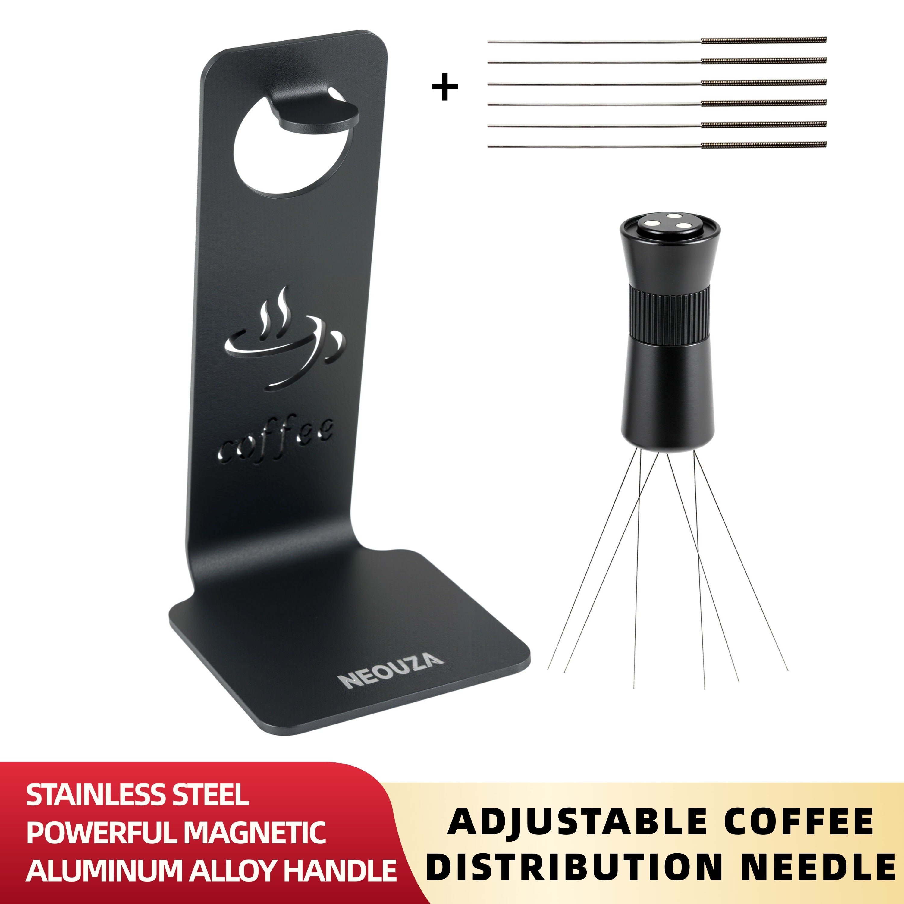 NEOUZA Adjustable Powder Needle comes with a magnetic absorber bracket to evenly distribute the powder with WDT tool for easy stirring