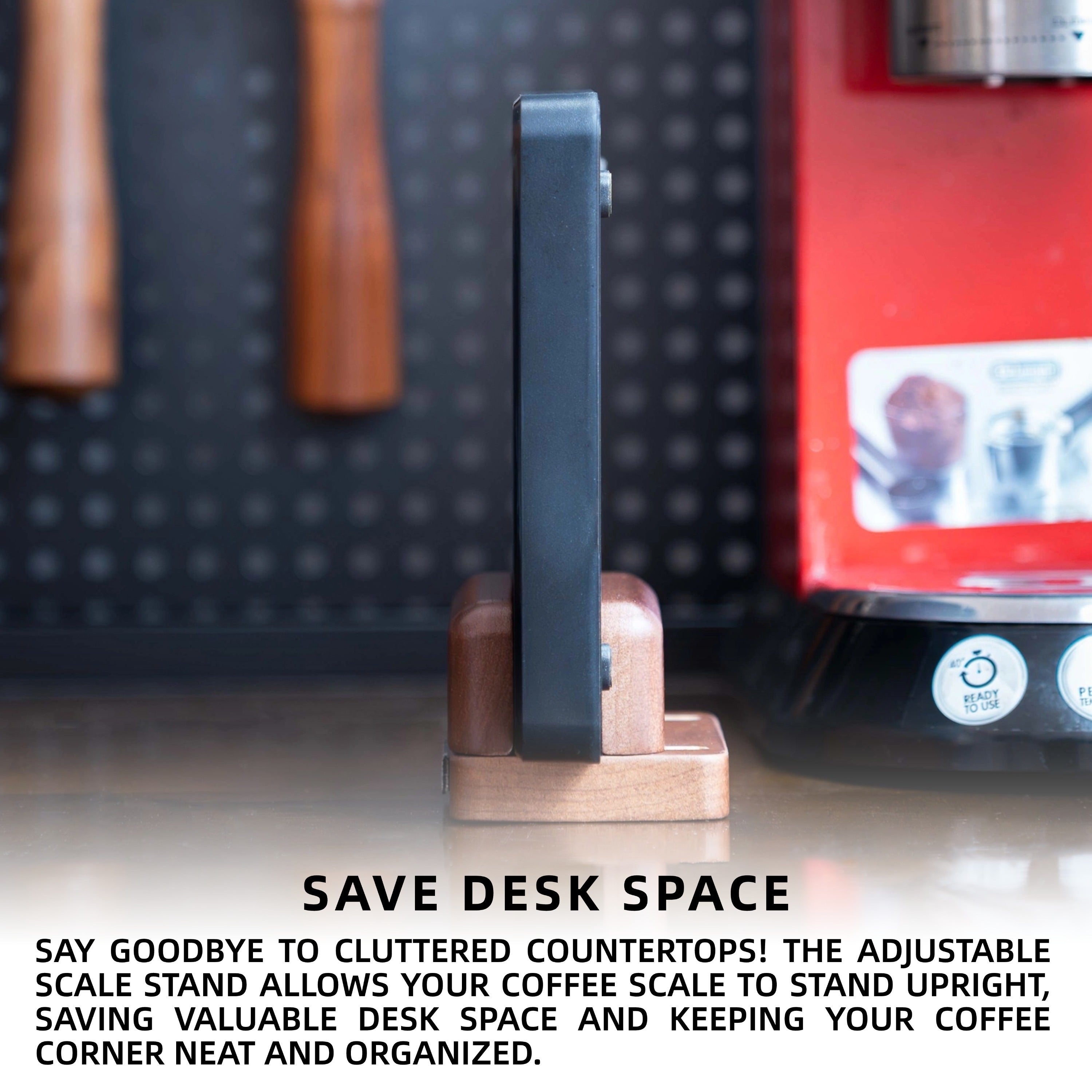 NEOUZA Adjustable Scale Stand for Digital Coffee Scal | Phone and Tablet Stand | Laptop Stand | Multi-Device Stand | Beechwood