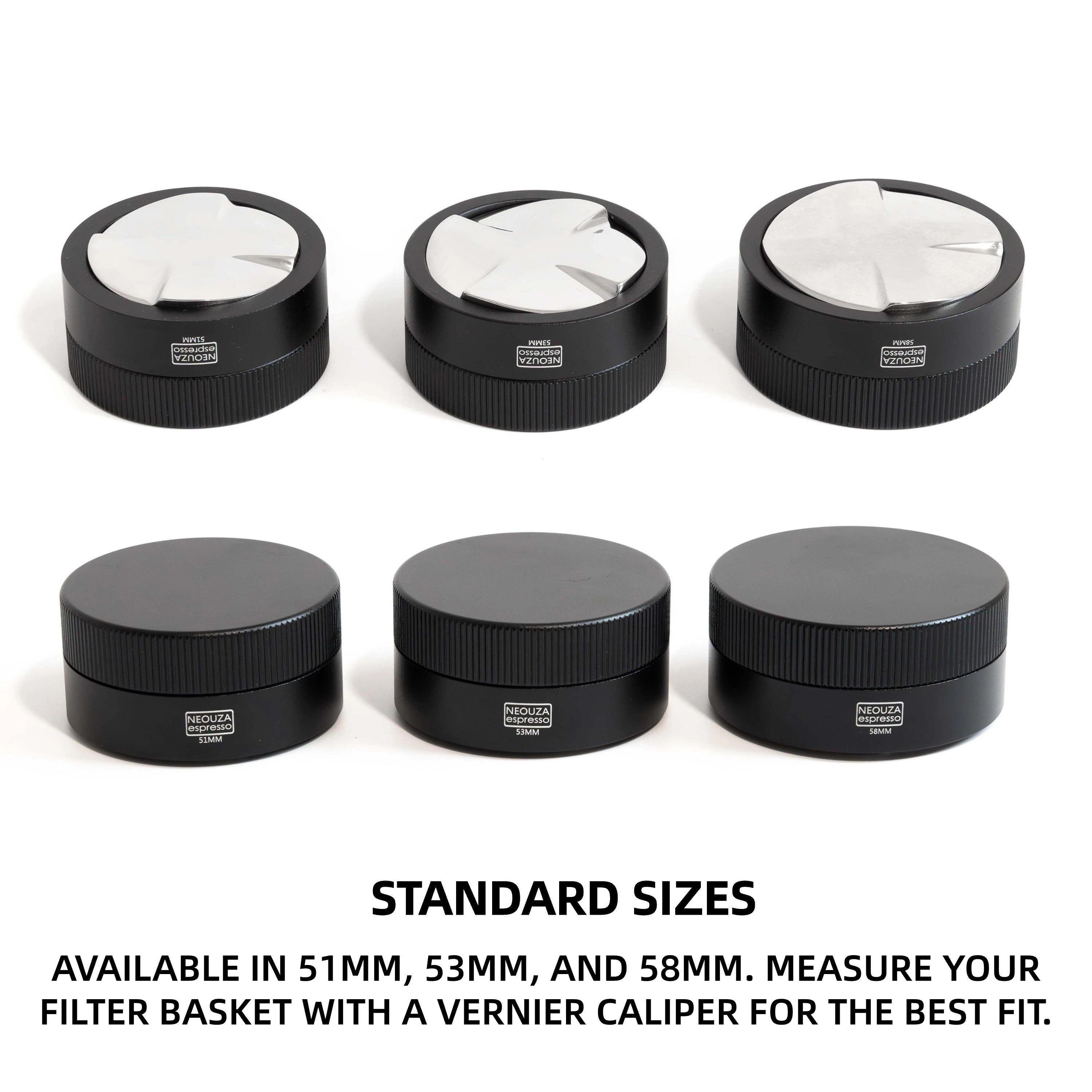 NEOUZA Coffee Gravity Adaptive Distributor for Espresso Portafilter, 51mm,53mm,58mm, Auto Leveling Distributor, Leveler with 4 Leaf Clover Base