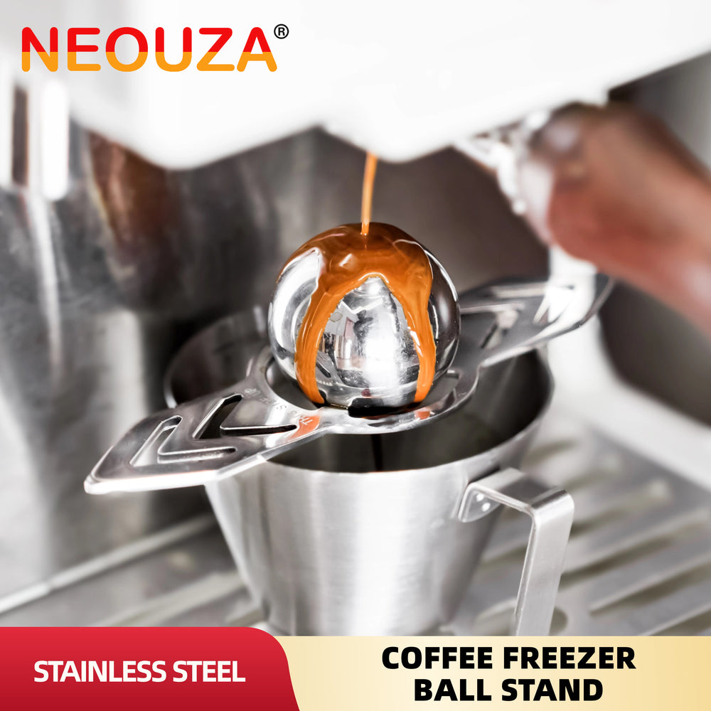 NEOUZA Espresso Extract Chilling Ball, Stainless Steel Frozen Ball Stand for Coffee Machine, Ice Ball for Pour Over Coffee