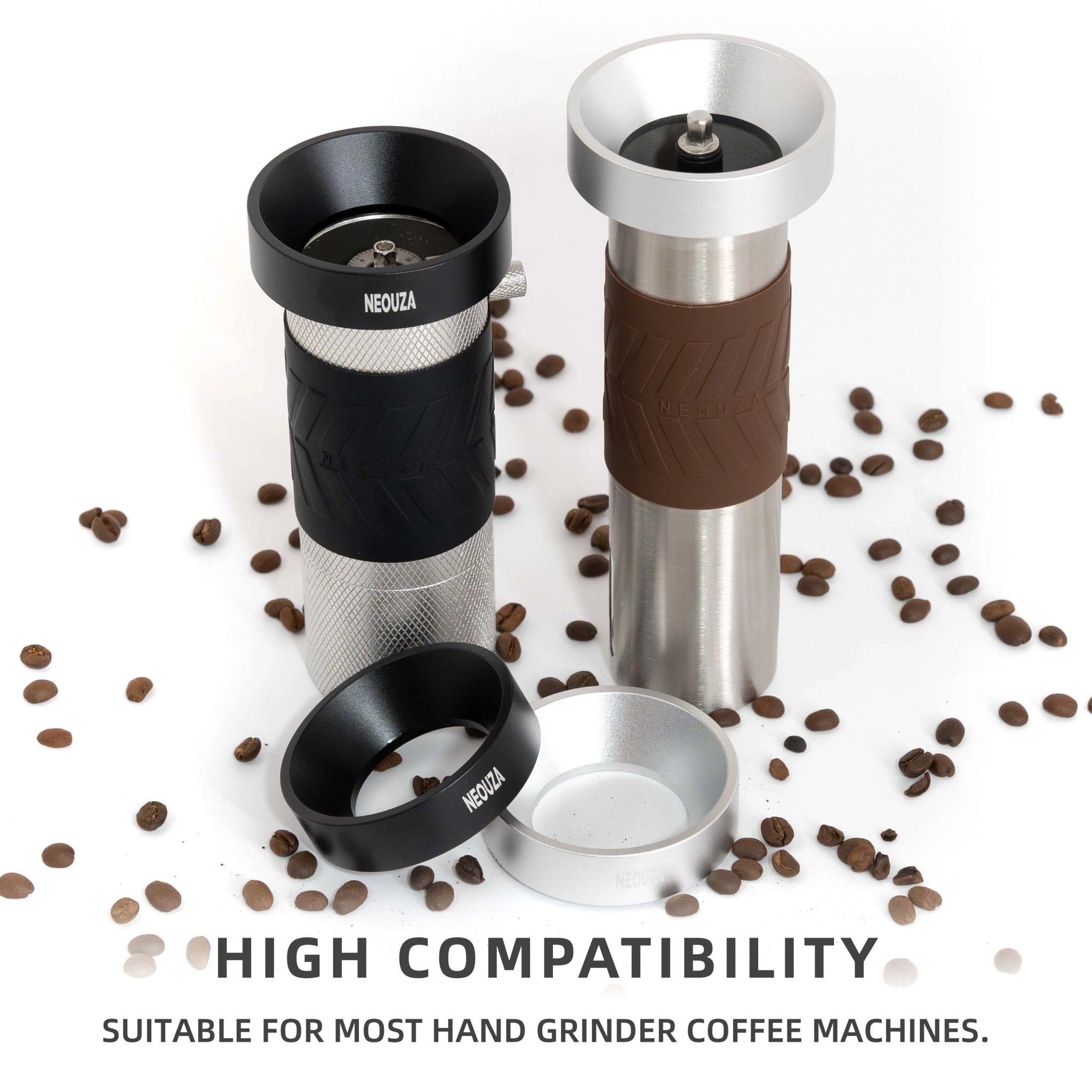 NEOUZA Manual Coffee Grinder Ring - Spill Proof Bean Funnel for KINGrinder K6/P2, Timemore C2/C3, 1ZPRESSO, Wide Mouth Anti-Scatter Ring, Aluminum - NEOUZA Official Website