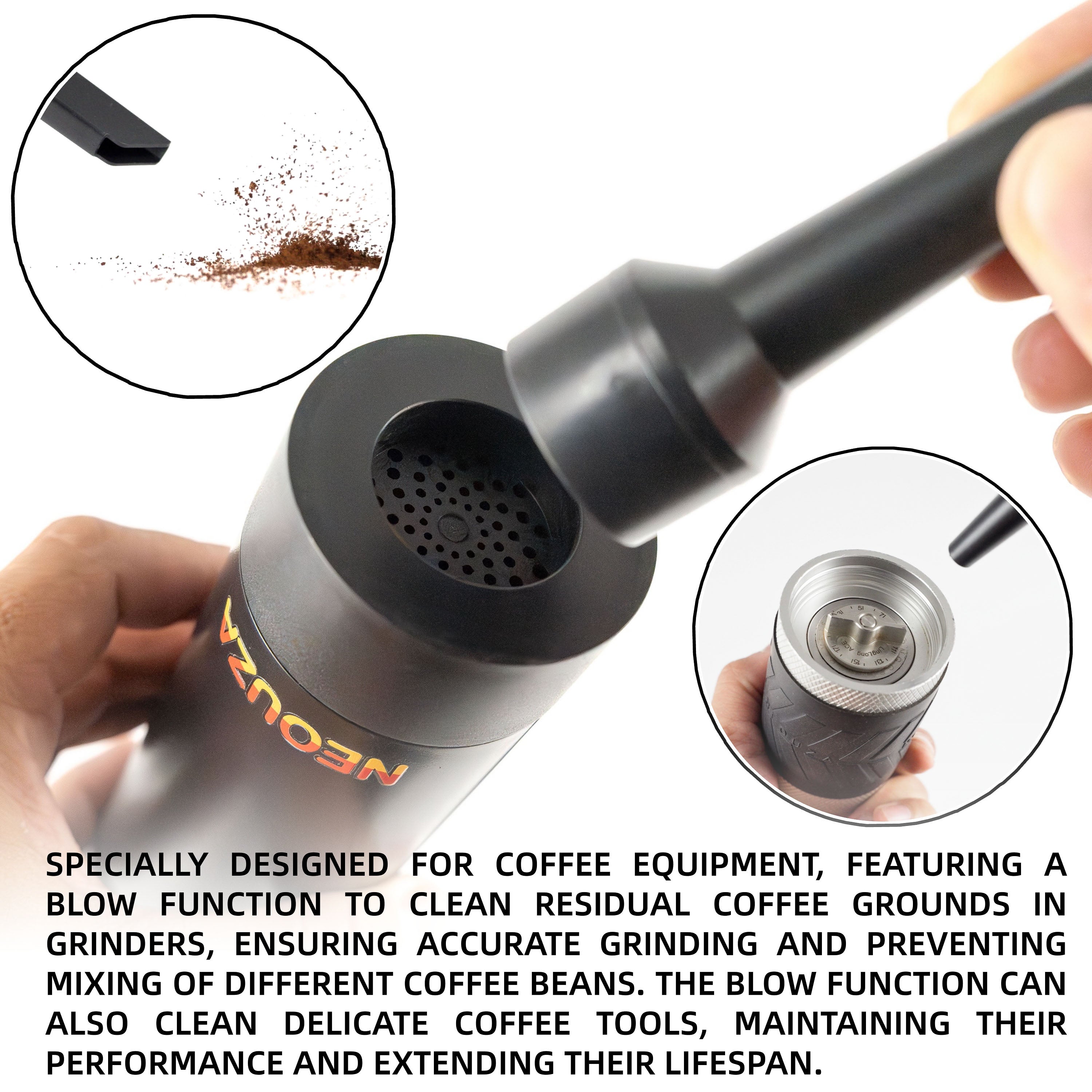 NEOUZA Handheld Vacuum Cleaner, Coffee Powder Dust Cleaner, Bar Counter Brush,Coffee Brush, High Suction Mini Home Appliances Cleaning Tools