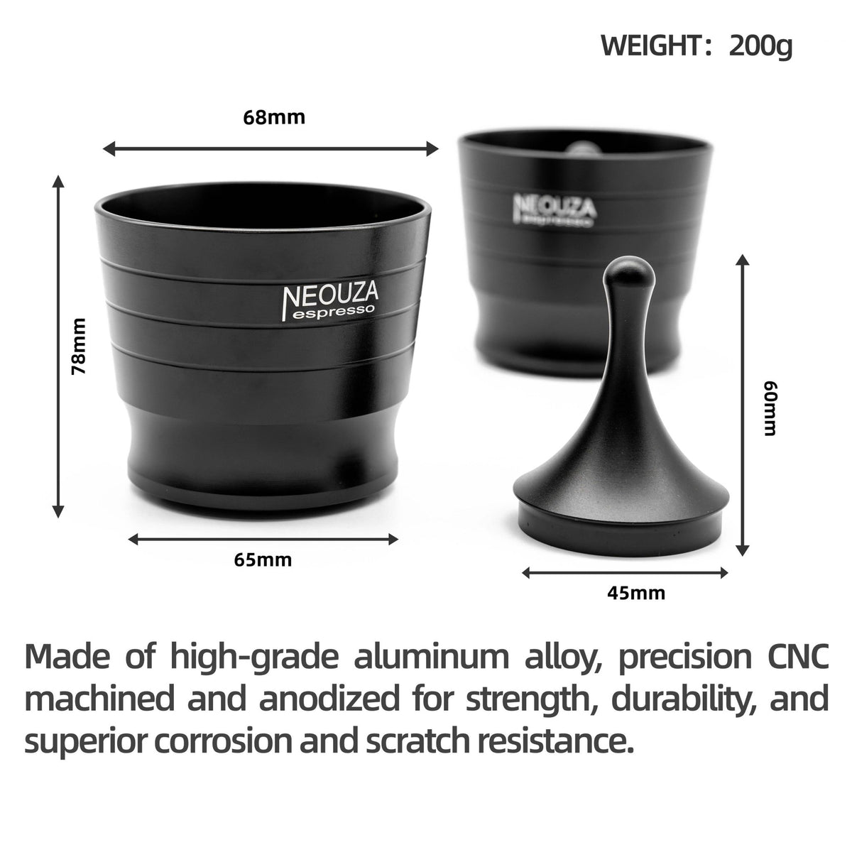 NEOUZA Espresso Dosing Cup Aluminum Alloy Dosing Funnel Compatible with 51mm 58mm Portafilter for Coffee Grinder Splashproof - NEOUZA Official Website