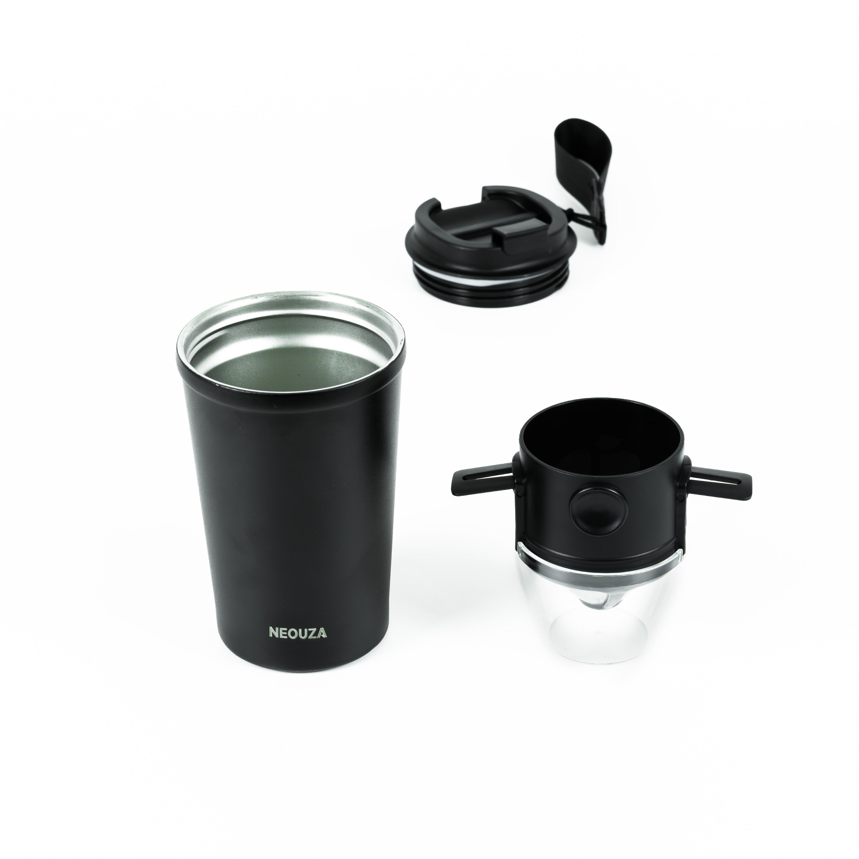 NEOUZA Pour Over Coffee Dripper with Vacuum Insulated Tumbler, Reusable Stainless Steel Coffee Filter, Portable Collapsible Paperless Coffee Maker for Camping, Travel