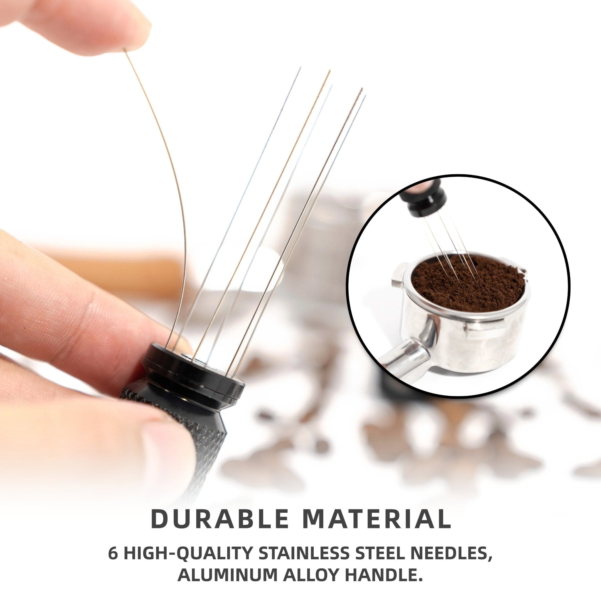 NEOUZA Coffee WDT Distribution Tool Accessories, Aluminum Handle, Built-in Magnet Design,0.4mm 6 Stainless Needles - NEOUZA Official Website