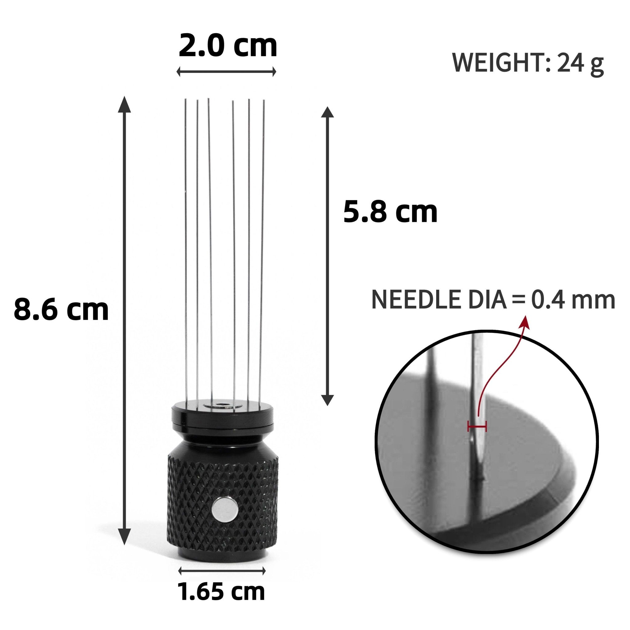 NEOUZA Coffee WDT Distribution Tool Accessories, Aluminum Handle, Built-in Magnet Design,0.4mm 6 Stainless Needles - NEOUZA Official Website