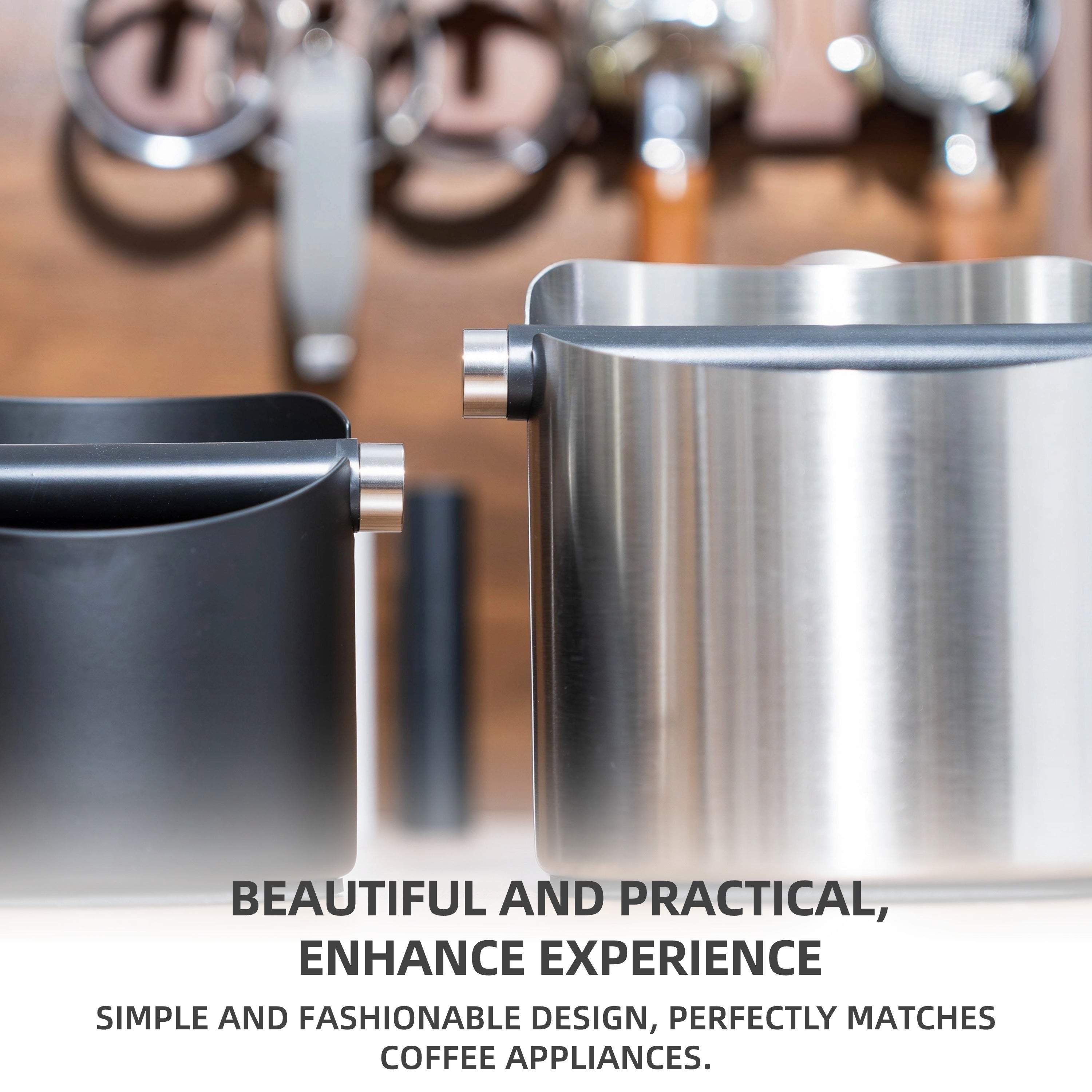 NEOUZA Knock Box for Espresso Machine, Coffee Grounds Bin