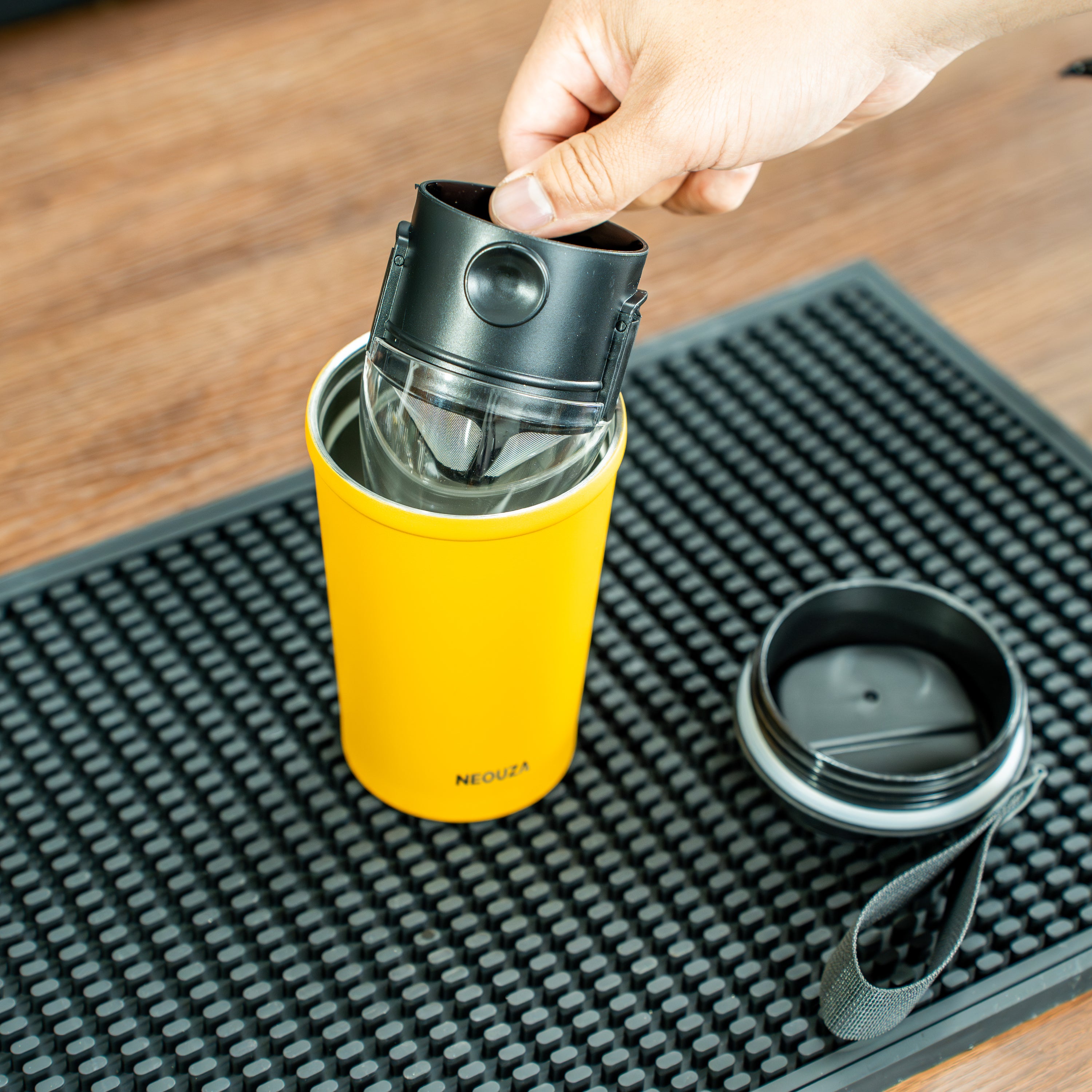 NEOUZA Pour Over Coffee Dripper with Vacuum Insulated Tumbler, Reusable Stainless Steel Coffee Filter, Portable Collapsible Paperless Coffee Maker for Camping, Travel