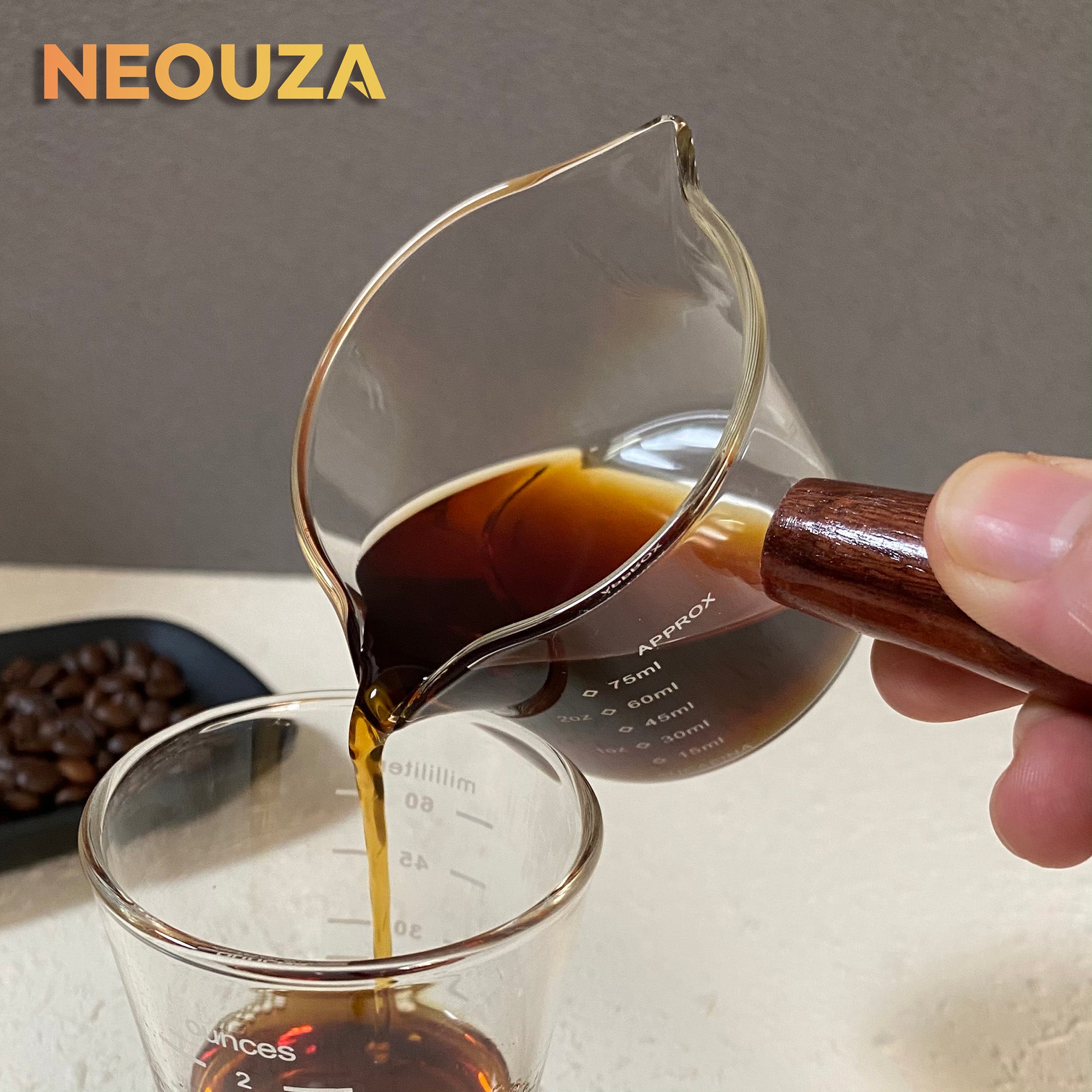 NEOUZA Espresso Measuring Glass Shot Glass Measuring Cup Coffee Measuring Glass