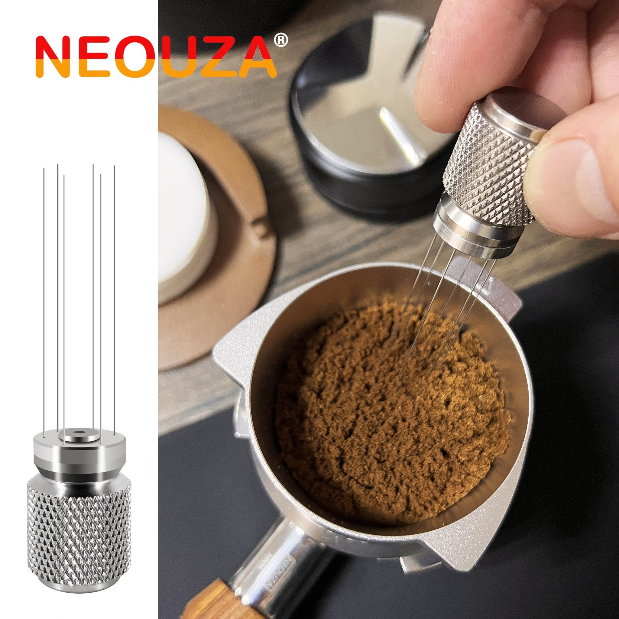 NEOUZA （6pin-S）Coffee WDT Distribution Tool Accessories, distributor Tool Aluminum Handle, 0.4mm 6 Stainless Pin , Espresso Powder Stirrer - NEOUZA Official Website