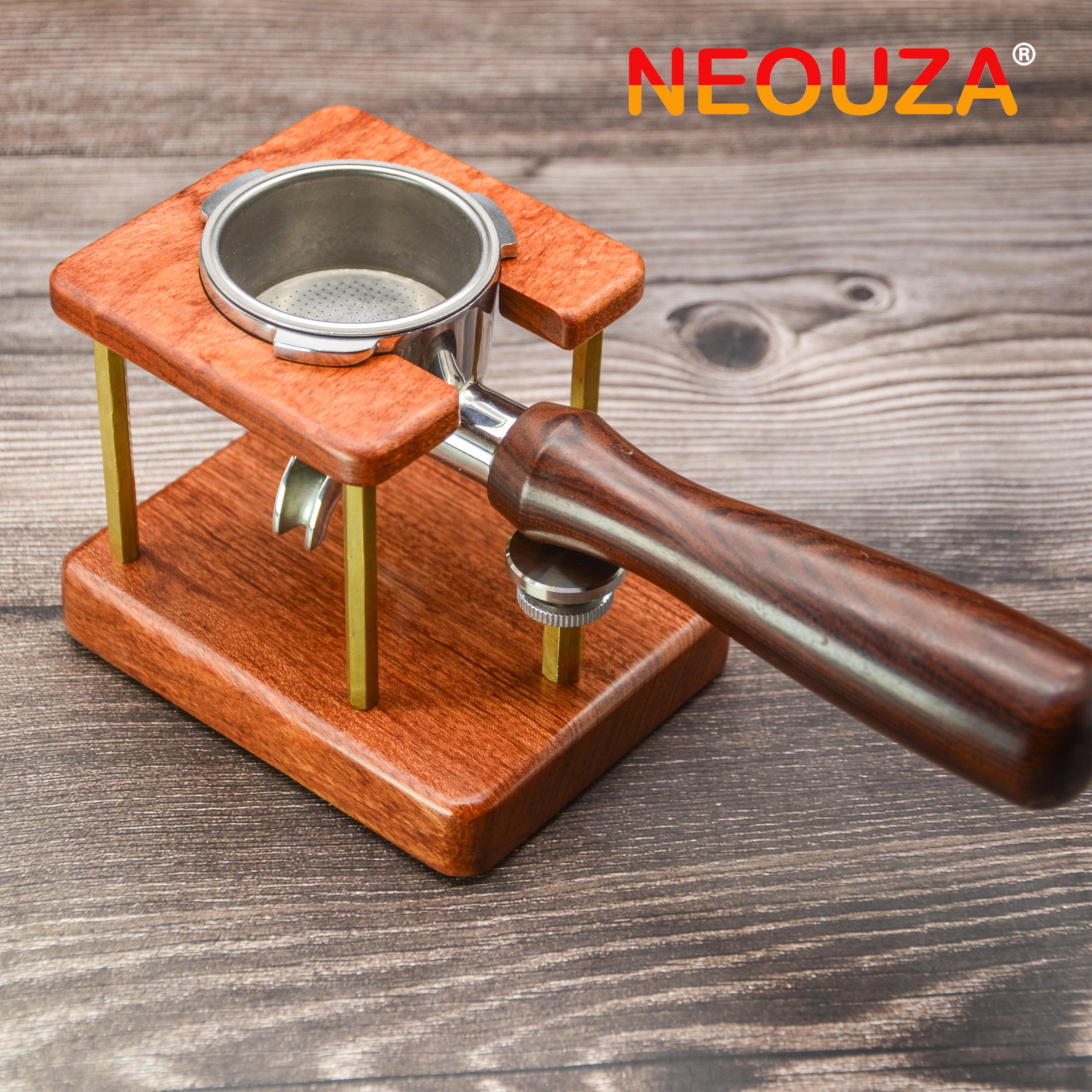 SOMABITO 先端パーツ真鍮・鉄製＆トーチスタンド NEOUZA Coffee Tamping Station, Portafilter Stand Holder, Fits Most