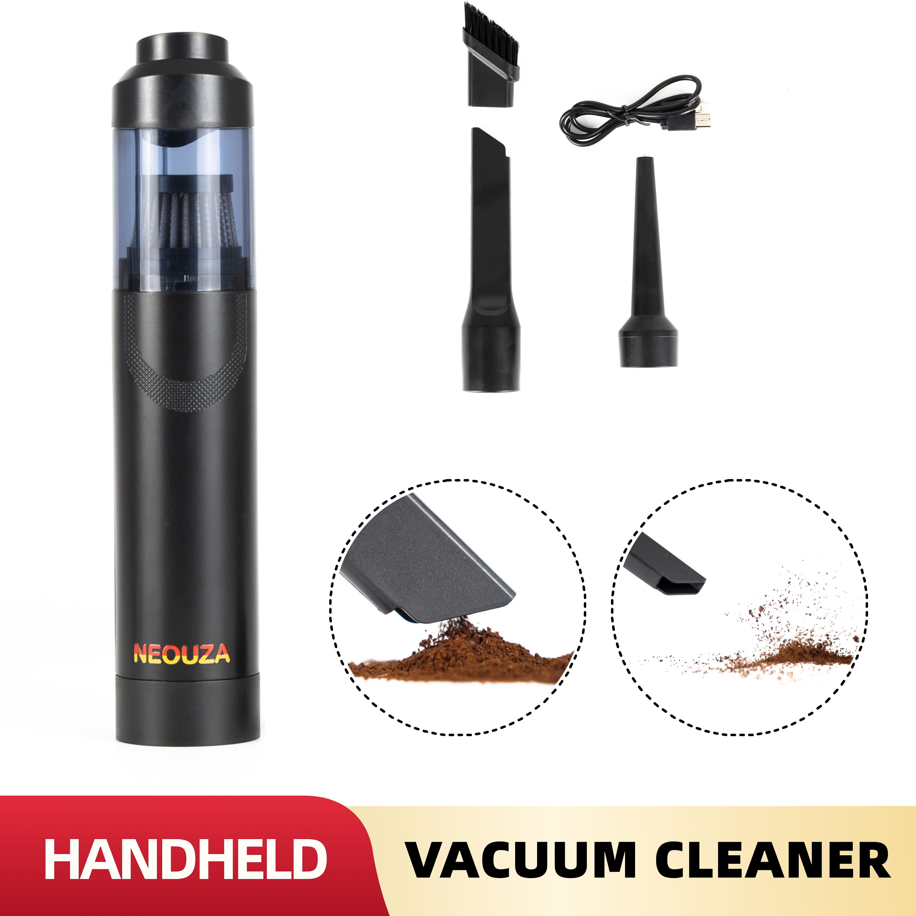 NEOUZA Handheld Vacuum Cleaner, Coffee Powder Dust Cleaner, Bar Counter Brush,Coffee Brush, High Suction Mini Home Appliances Cleaning Tools