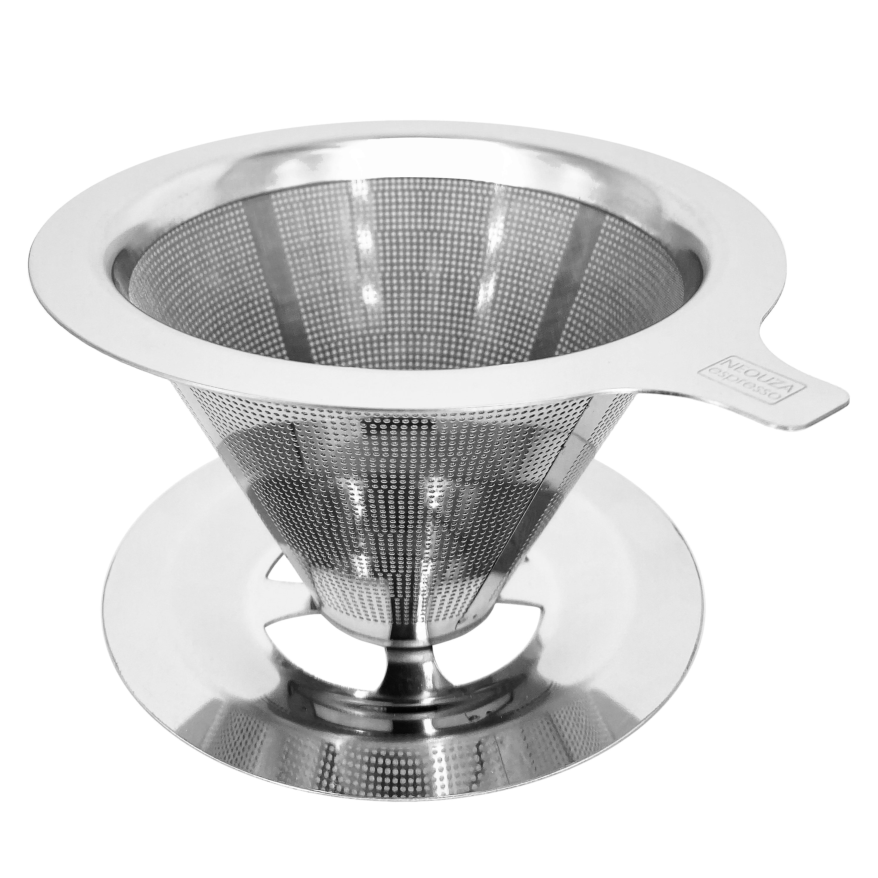 NEOUZA Pour Over Coffee Dripper, Reusable Coffee Filter, Pour Over Coffee Maker,Double Mesh Design of Stainless Steel Cone Filter