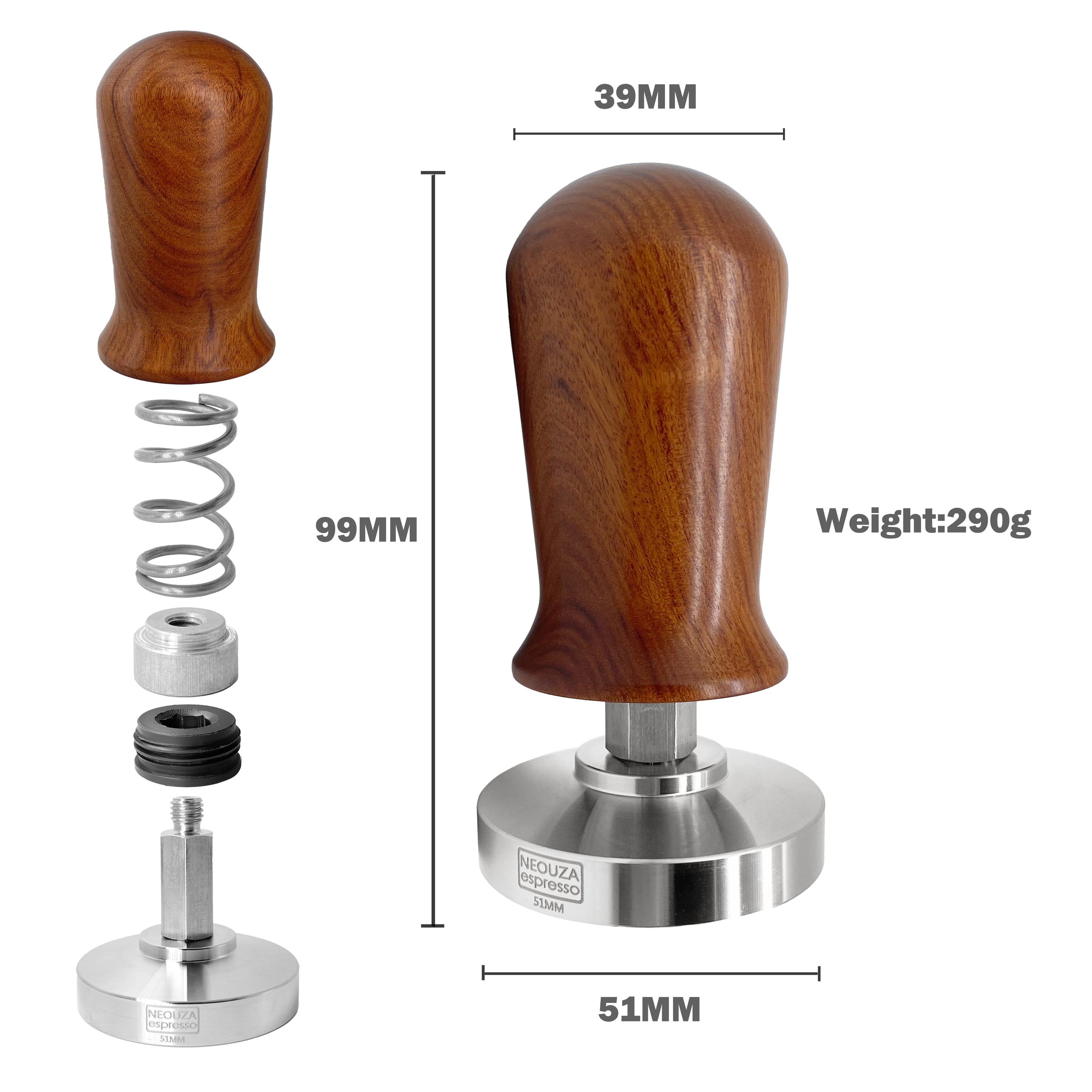 NEOUZA Calibrated Tamper for Espresso Coffee ,51/ 53/ 58mm Tamper