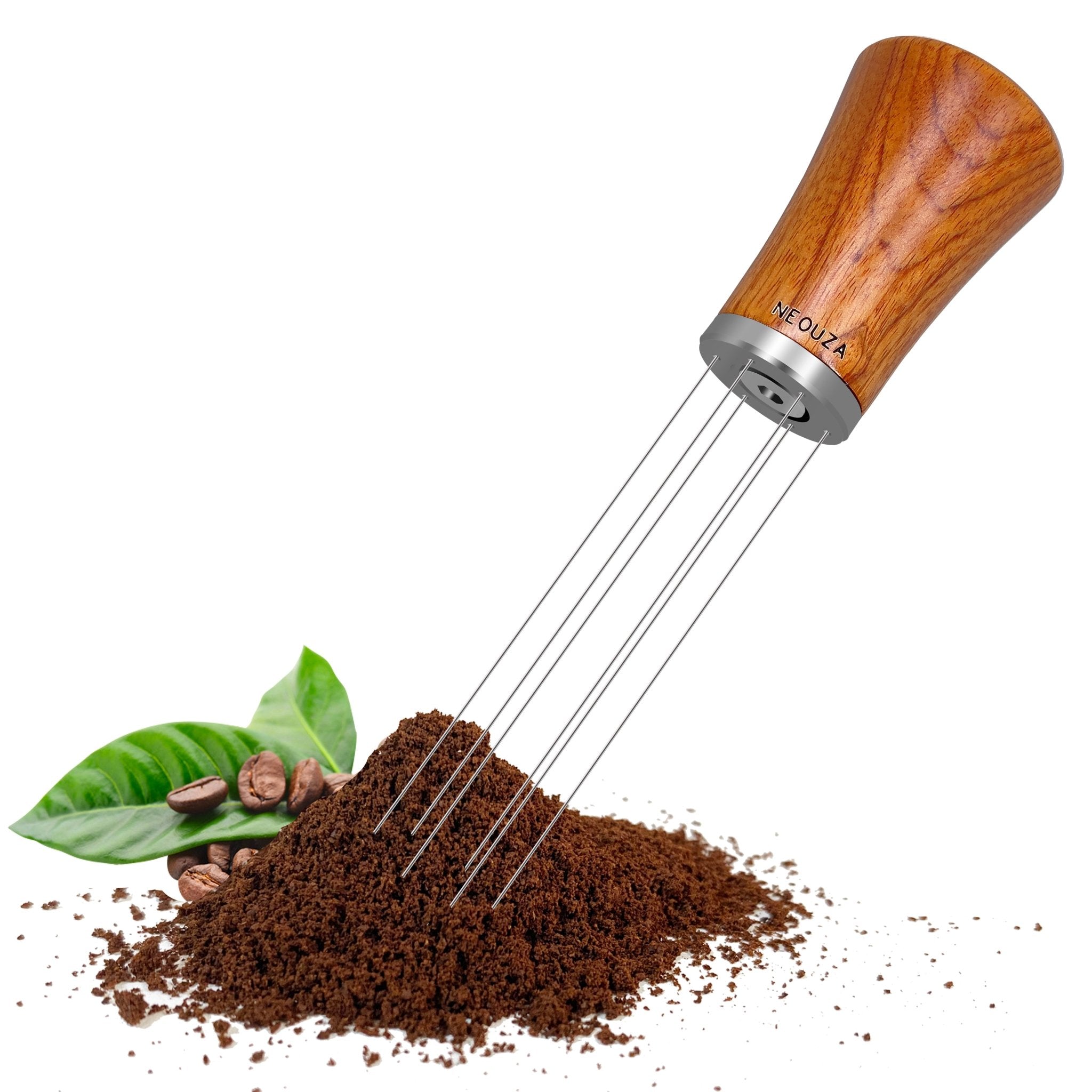 NEOUZA Coffee WDT Distribution Tool Accessories, Wooden Handle, 0.4mm 6 Stainless Needles, Espresso Powder Stirrer - NEOUZA Official Website