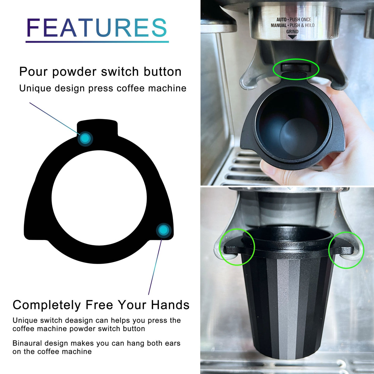 NEOUZA 54mm Espresso Funnel Dosing Cup Aluminum Alloy RDT Spray Compatible for Breville Sage 8 Series 870/875/878/880 Portafilter Coffee Grinder - NEOUZA Official Website