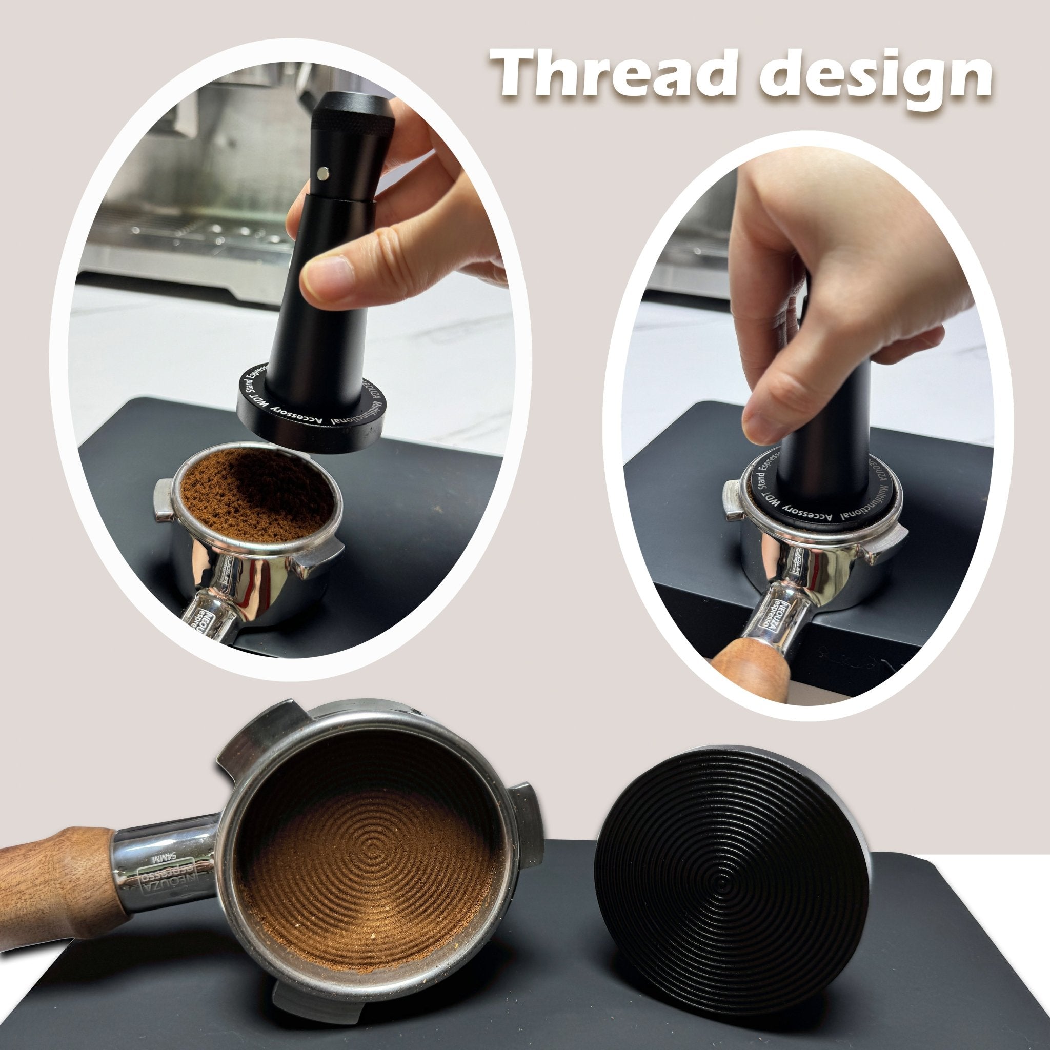 NEOUZA Coffee WDT Tamper Aluminum Multifunctional Espresso Accessories, Built-in Magnet, 0.4mm 8 Stainless Needles, WDT Holder with Ripple Base - NEOUZA Official Website