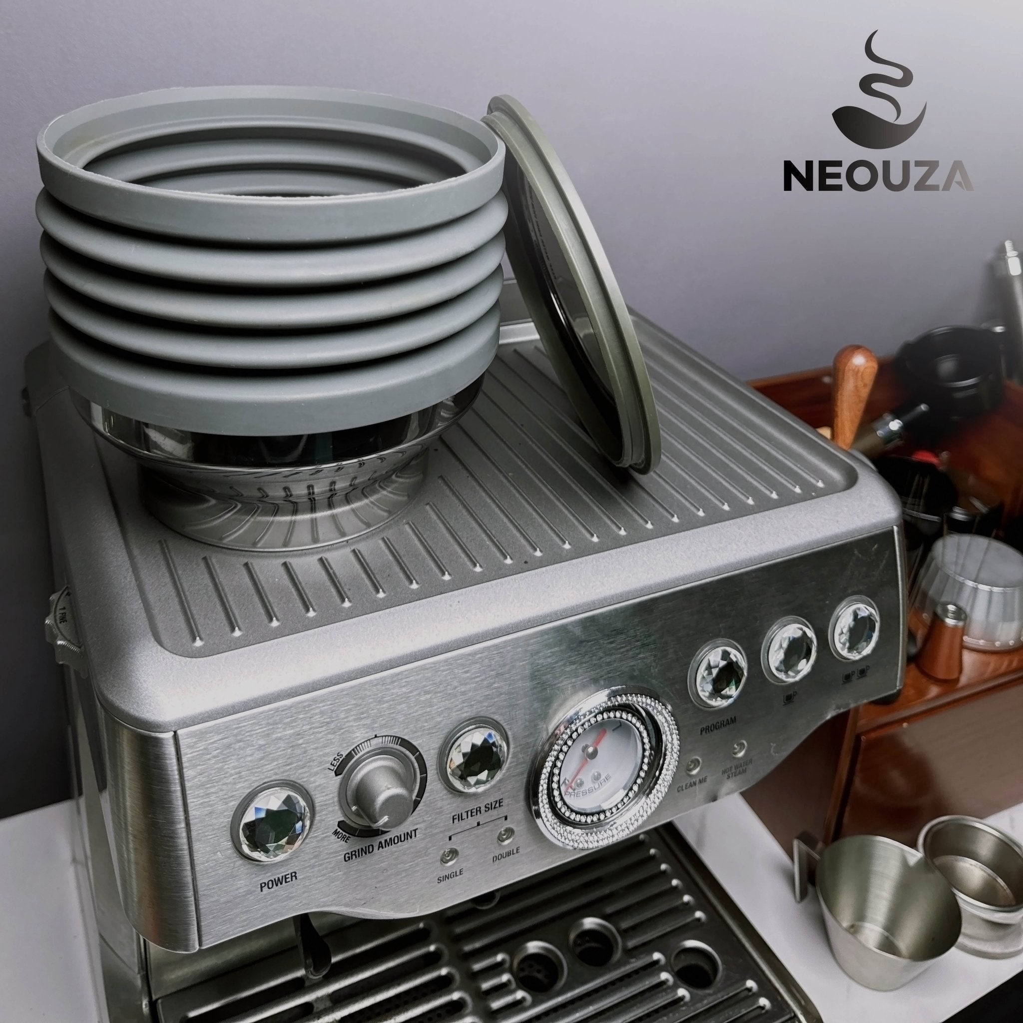 NEOUZA Espresso Silicone Bellow Dose Hopper Compatible for Breville Sage Barista Express Bean Hopper Cleaning Tool, Bellows for Coffee Grinder - NEOUZA Official Website