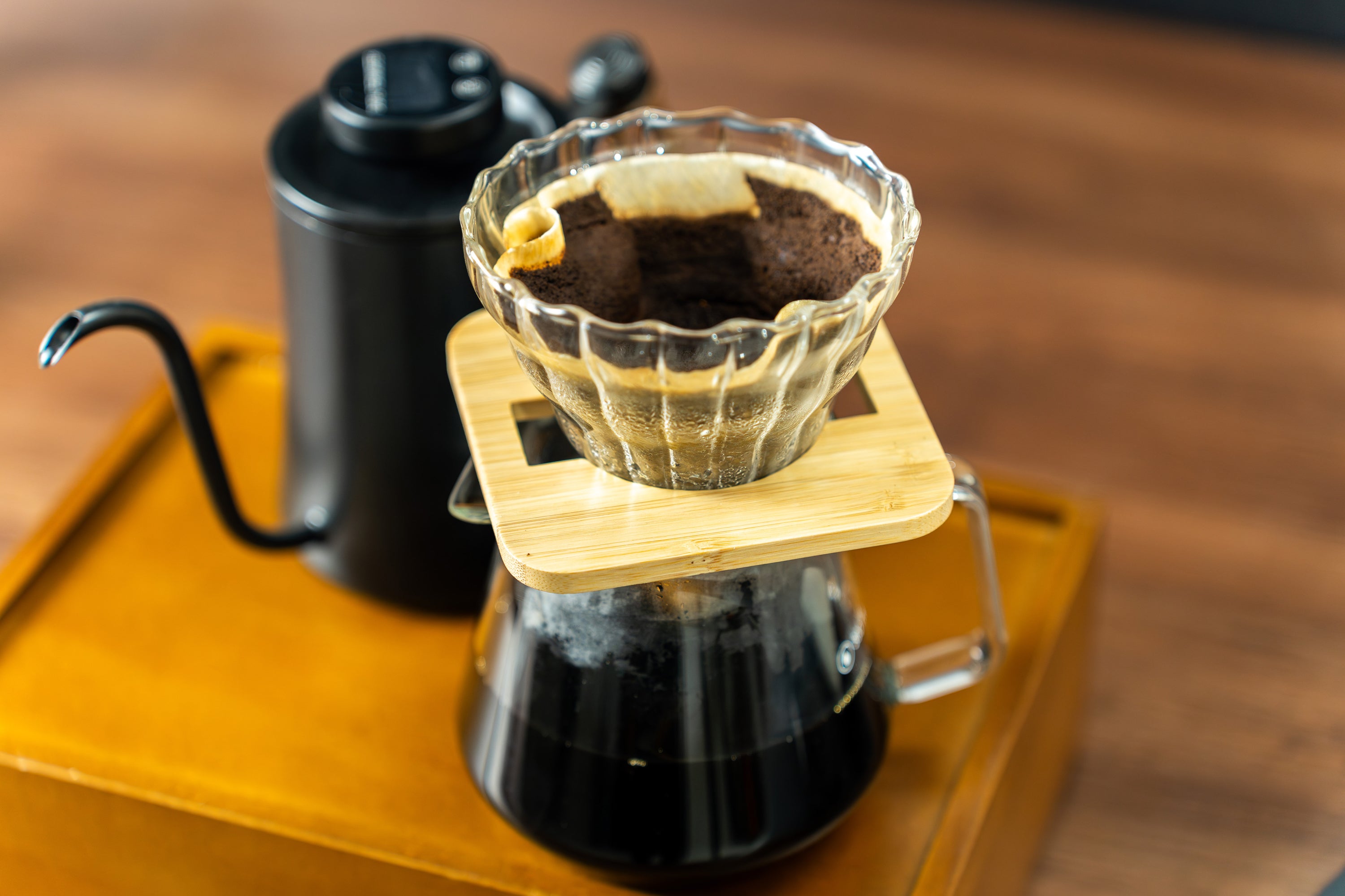 NEOUZA Bamboo & Stainless Steel Coffee Drip Filter Bag  Holder, 2-in-1 Drip Bag Holder & Pour-Over Dripper, Compact for Travel Home Brewing  Multifunctional Coffee Stand