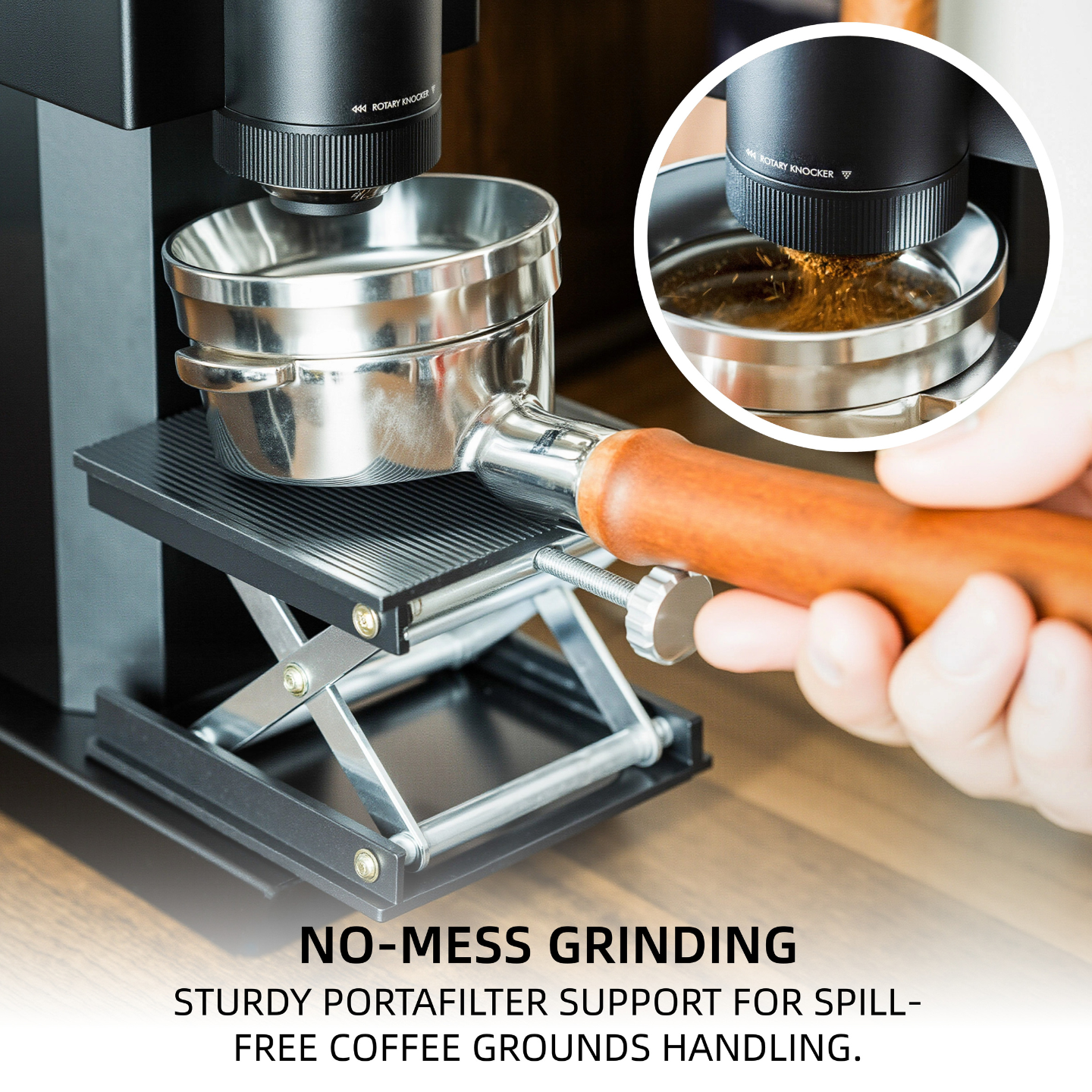 NEOUZA coffee machine splash guard suitable for handleless coffee machines, adjustable from 2-9 cm, used for cleaning espresso extraction precision tool, aluminum base