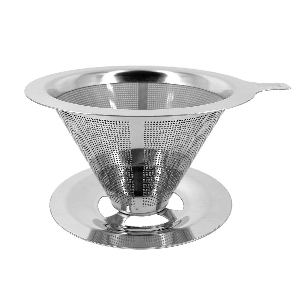 NEOUZA Pour Over Coffee Dripper, Reusable Coffee Filter, Pour Over Coffee Maker,Double Mesh Design of Stainless Steel Cone Filter