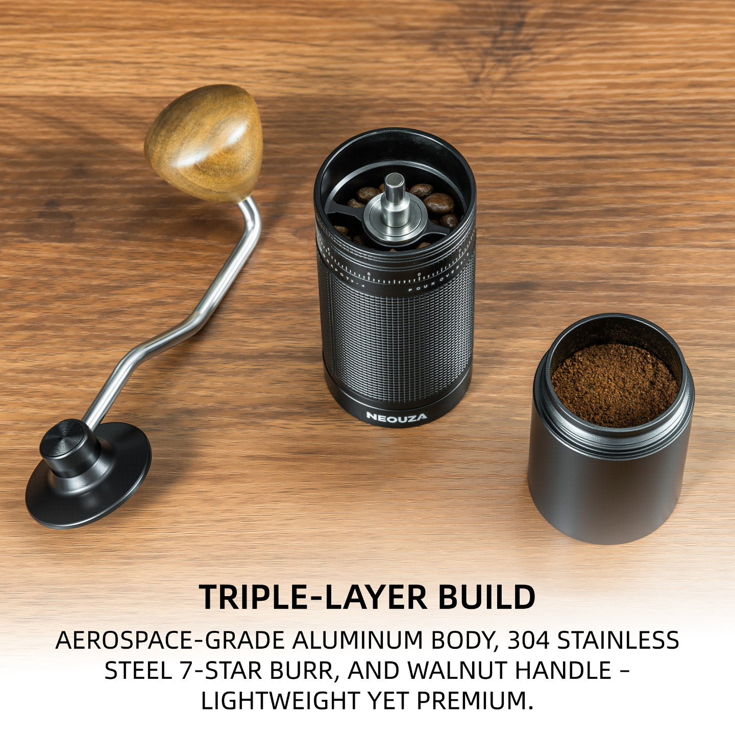 NEOUZA Hand Mill Coffee Bean Grinder Coffee Hand Mill Hand GrinderHand Mill Beans Portable Home