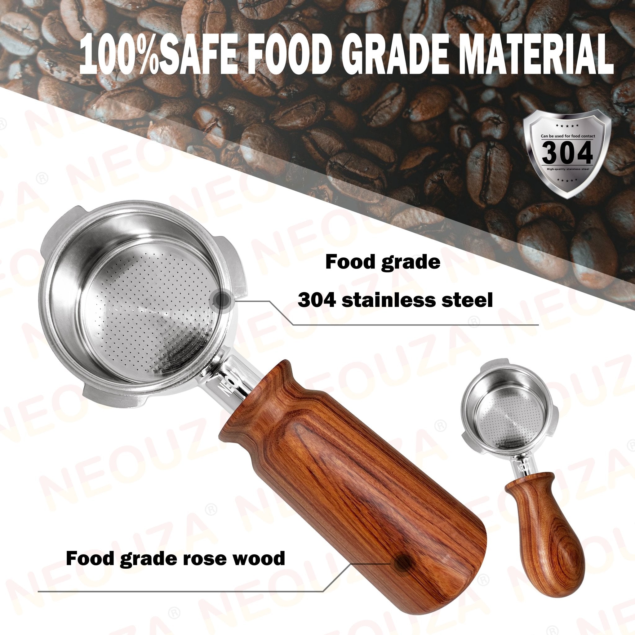 NEOUZA 51mm Portafilter for Donlim,Duchess,Petrus,Baumann,Giselle Coffee Machines with Stainless Steel Replacement Filter Basket Wooden Handle - NEOUZA Official Website